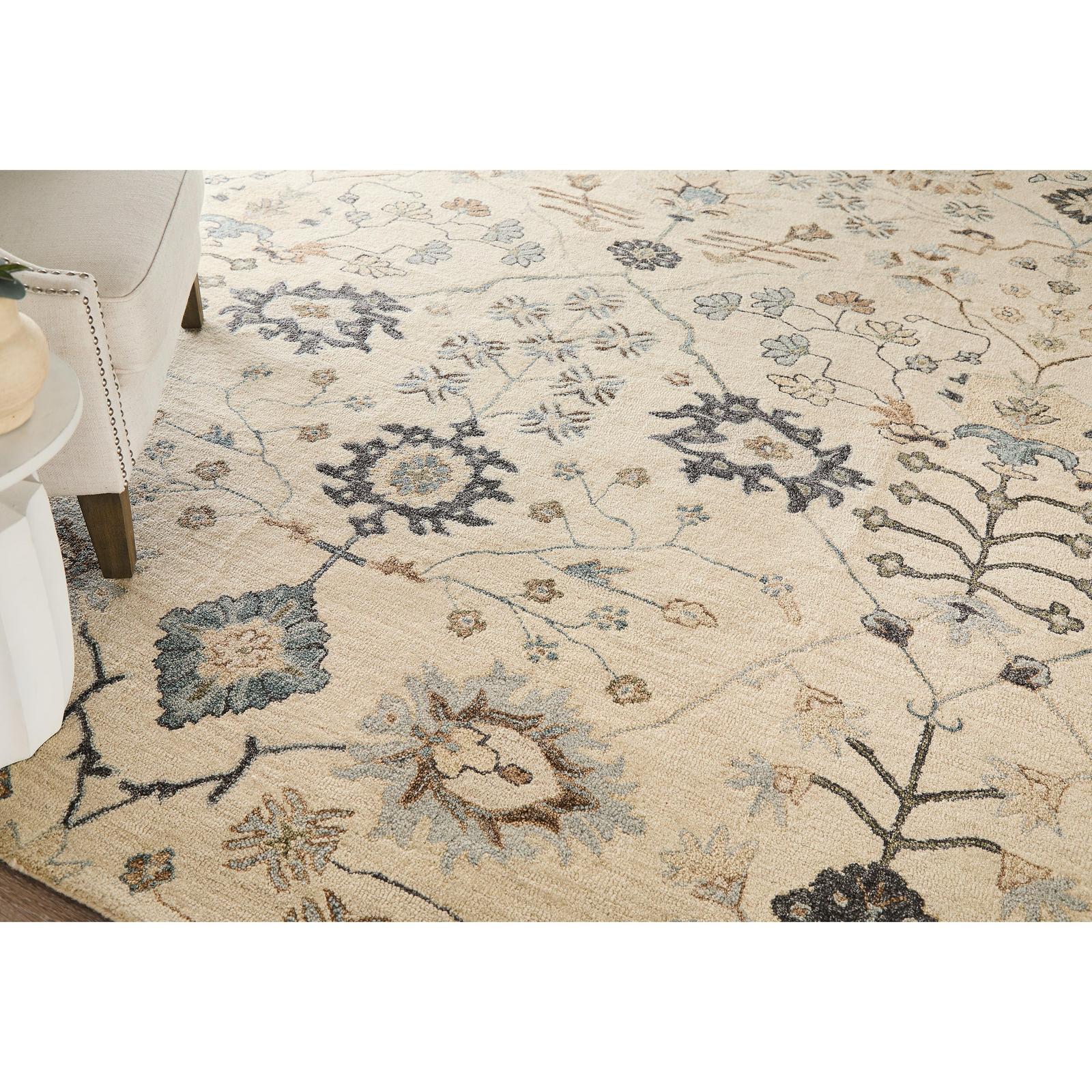 Feizy Springfield 8A48F Transitional Floral & Botanical Rug in Ivory/Tan/Gray - Image 2