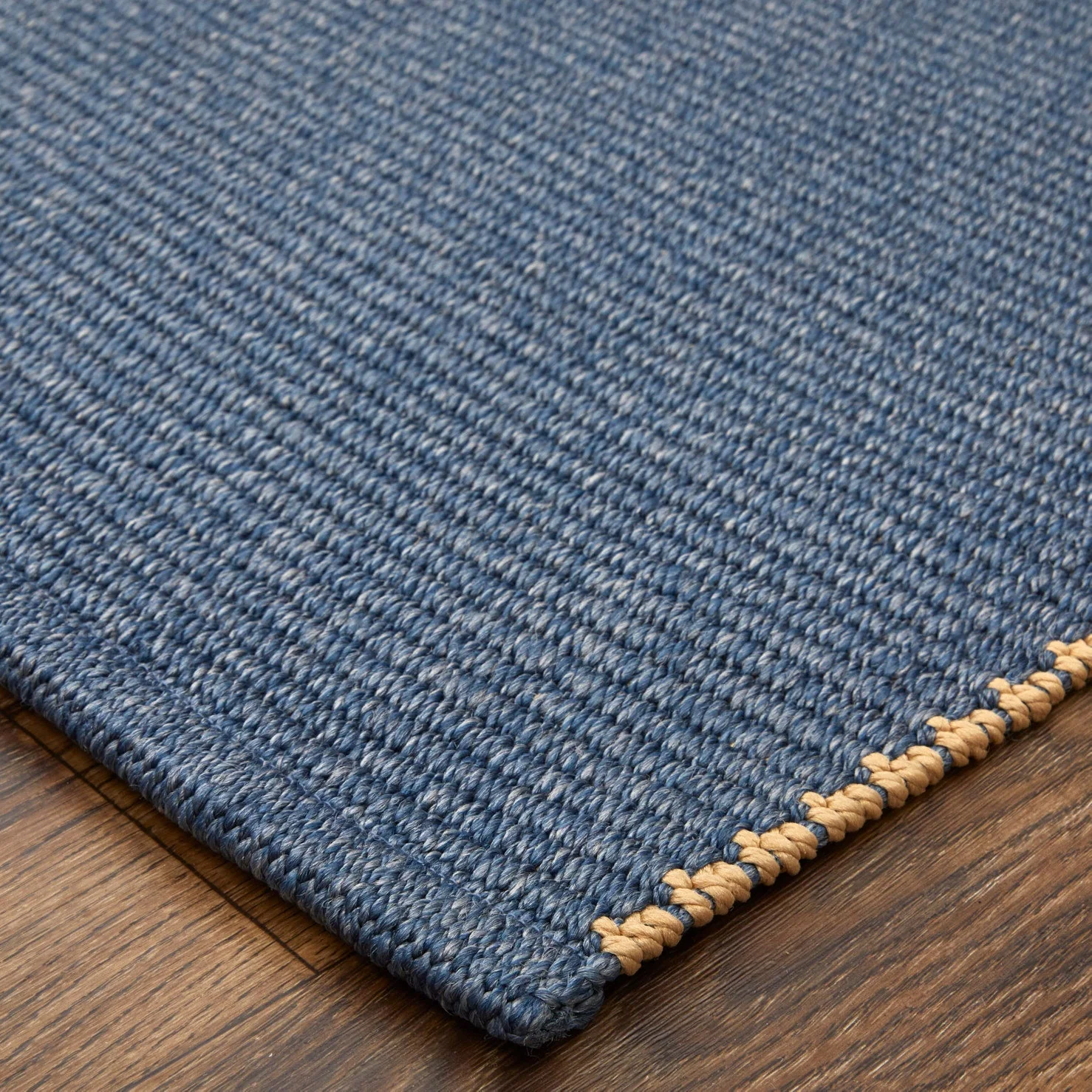 Feizy Theo 0827F Modern Solid in Blue/Tan - Image 2
