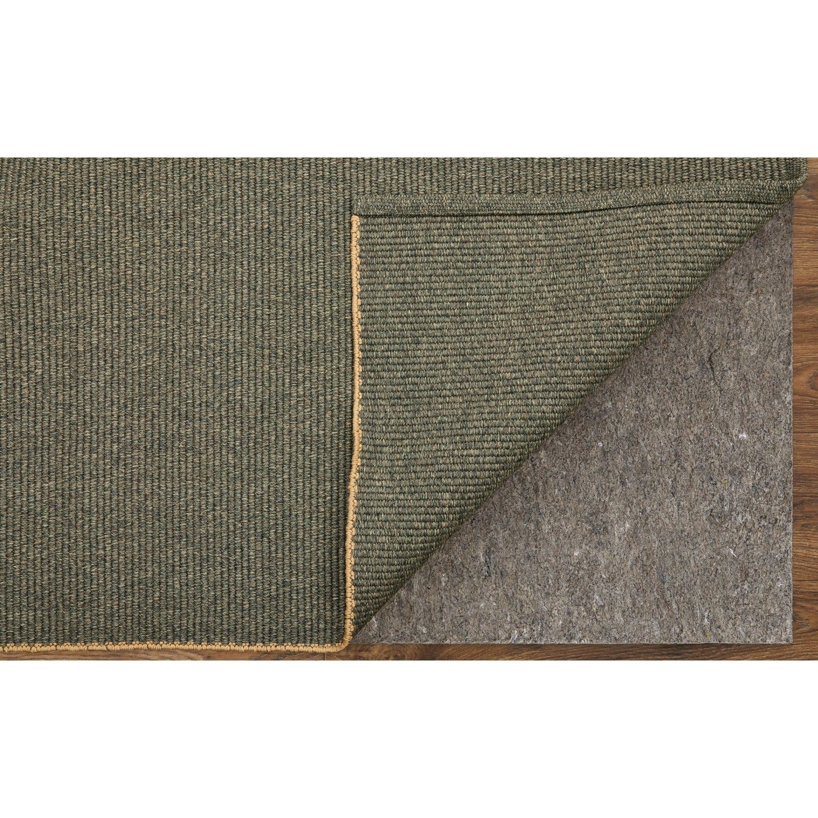 Feizy Theo 0827F Modern Solid in Green/Tan - Image 3
