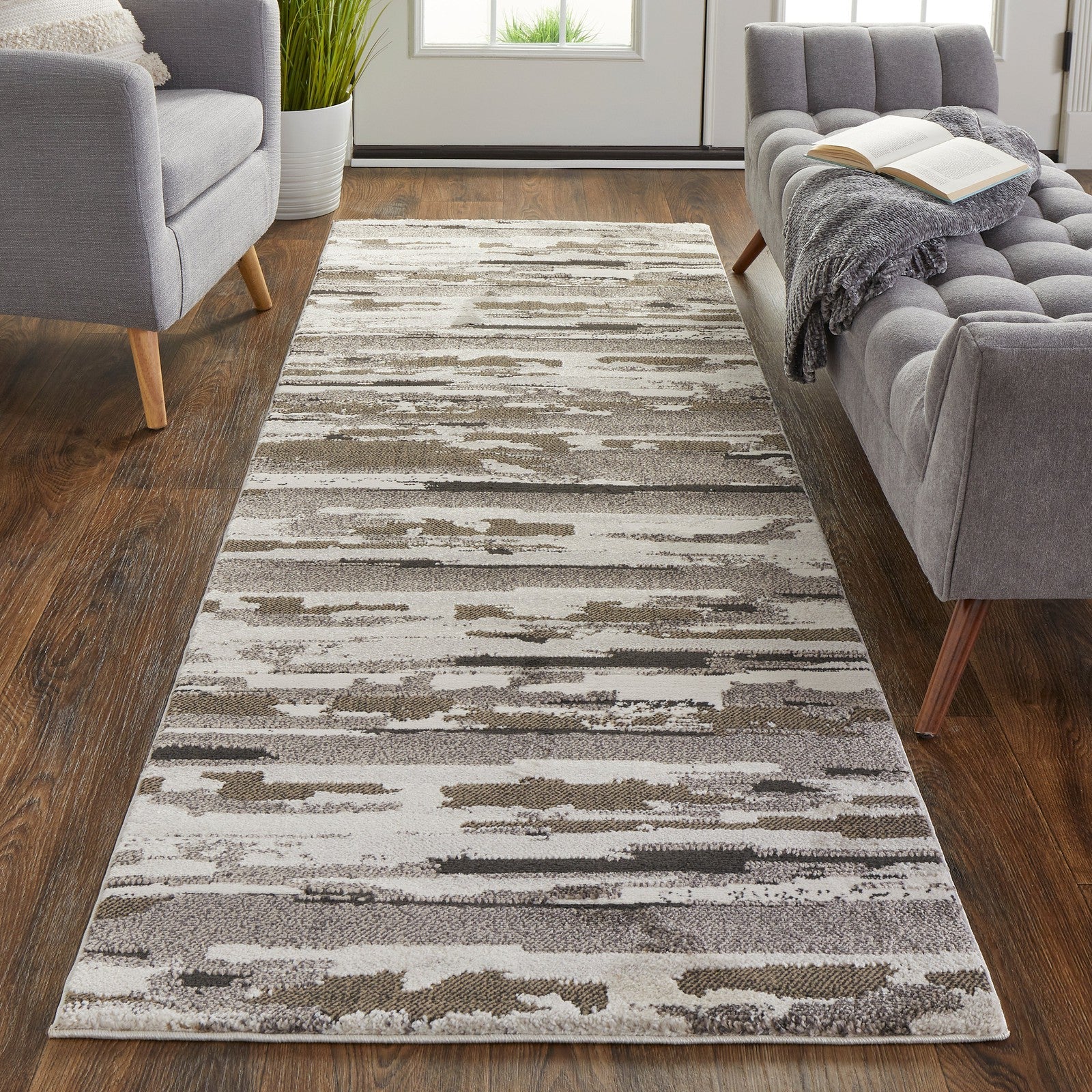 Feizy Vancouver 39FEF Modern Abstract in Brown/Ivory - Image 10