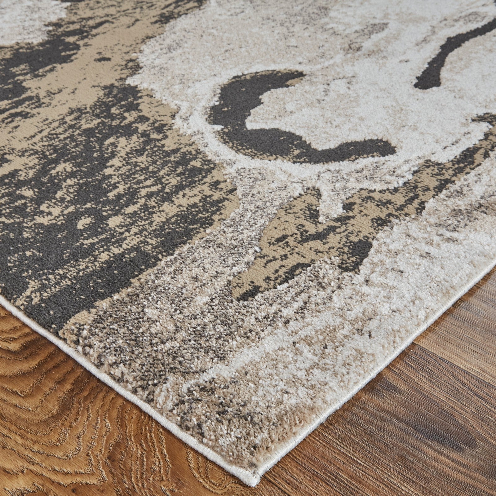 Feizy Vancouver 39FGF Modern Abstract in Ivory/Brown/Taupe - Image 4