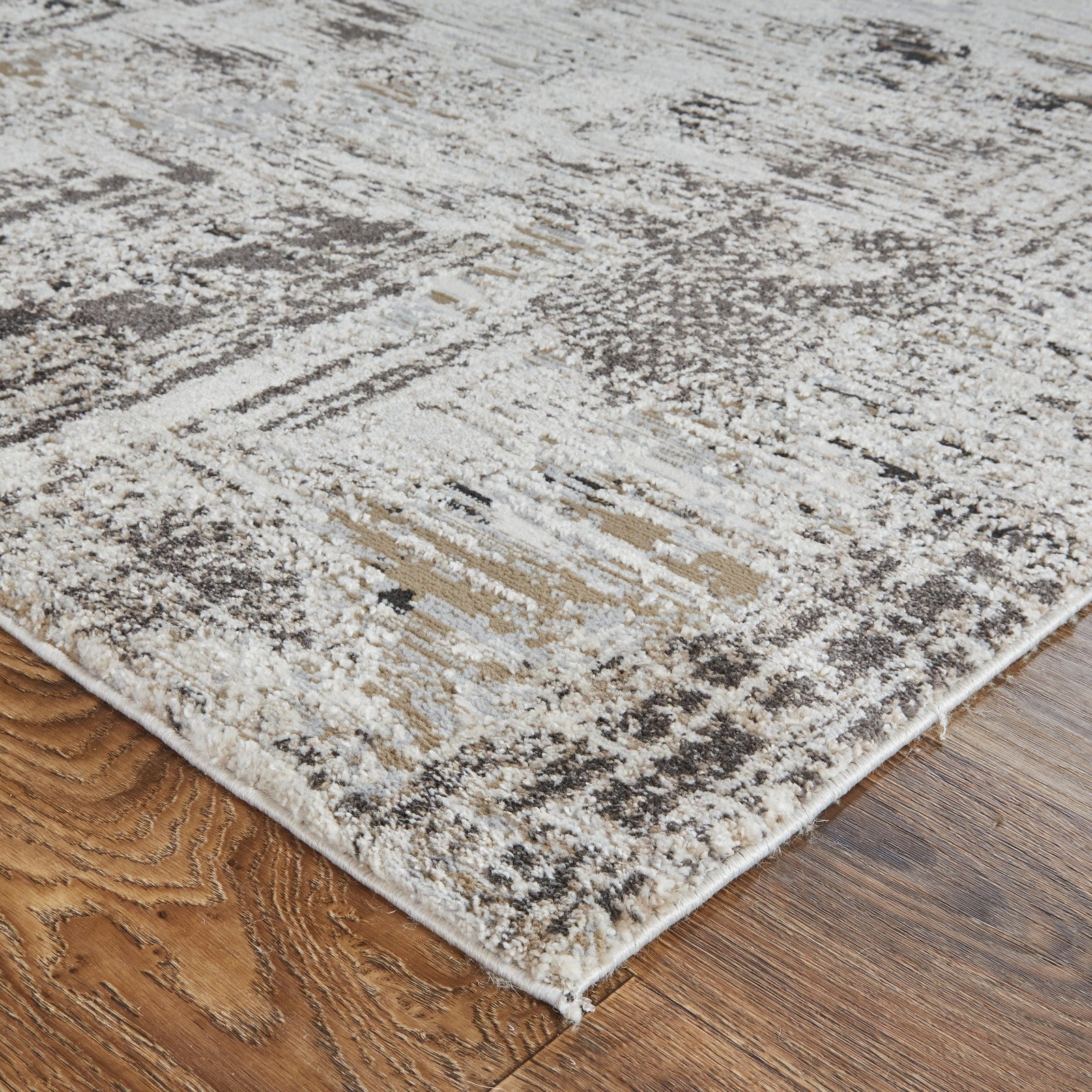 Feizy Vancouver 39FHF Modern Abstract in Ivory/Gray/Brown - Image 4