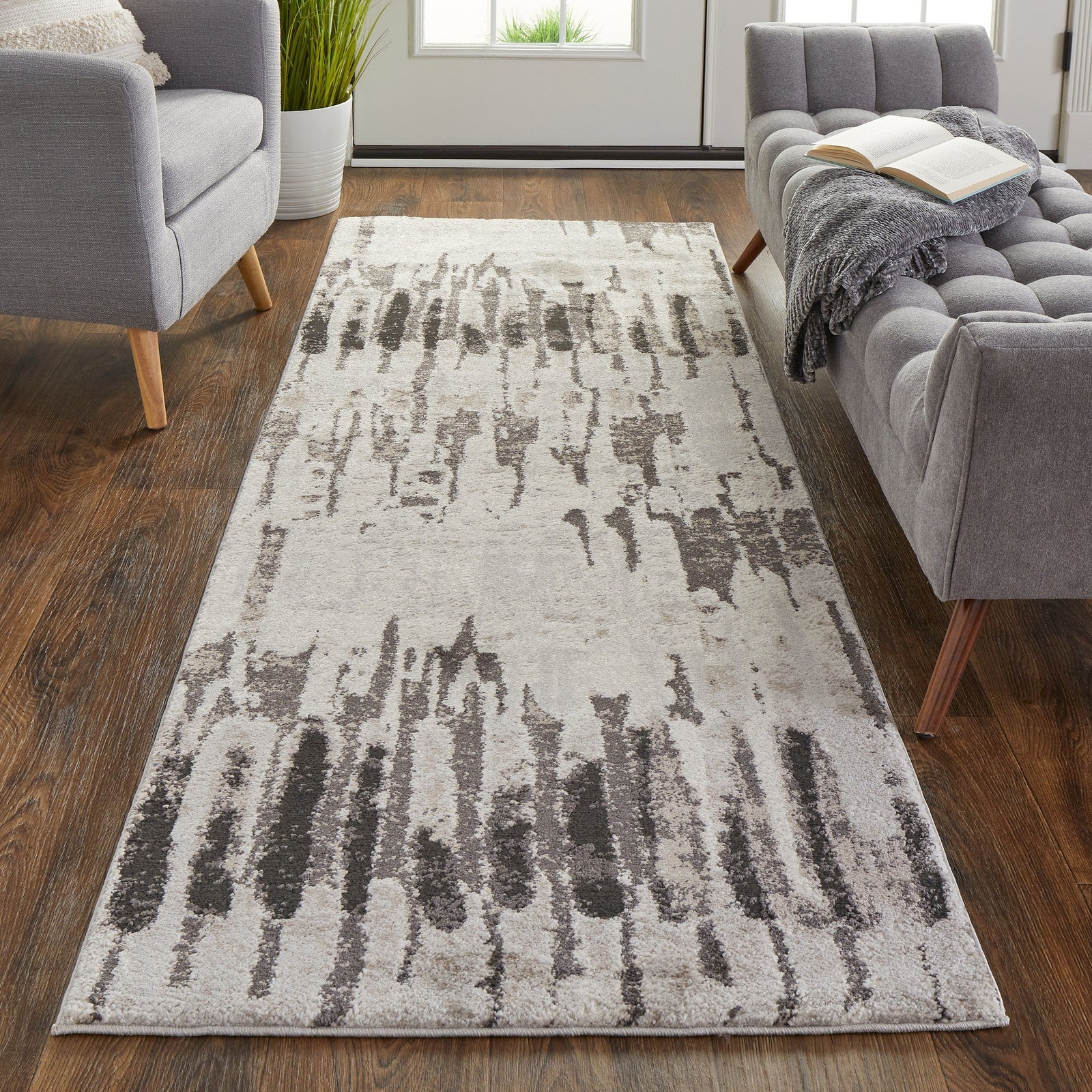 Feizy Vancouver 39FIF Modern Abstract in Ivory/Brown/Gray - Image 10