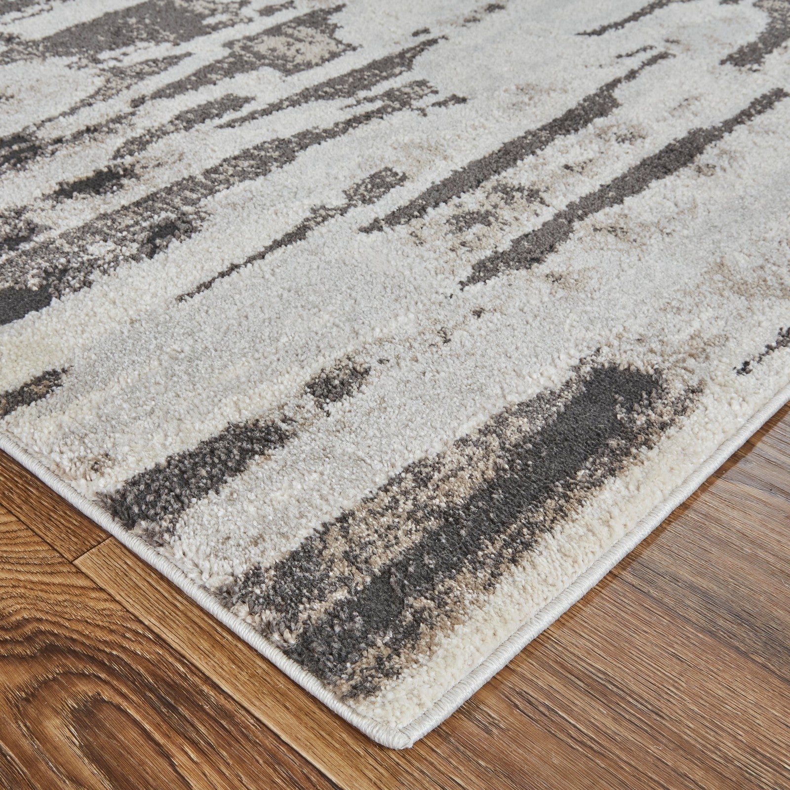 Feizy Vancouver 39FIF Modern Abstract in Ivory/Brown/Gray - Image 4