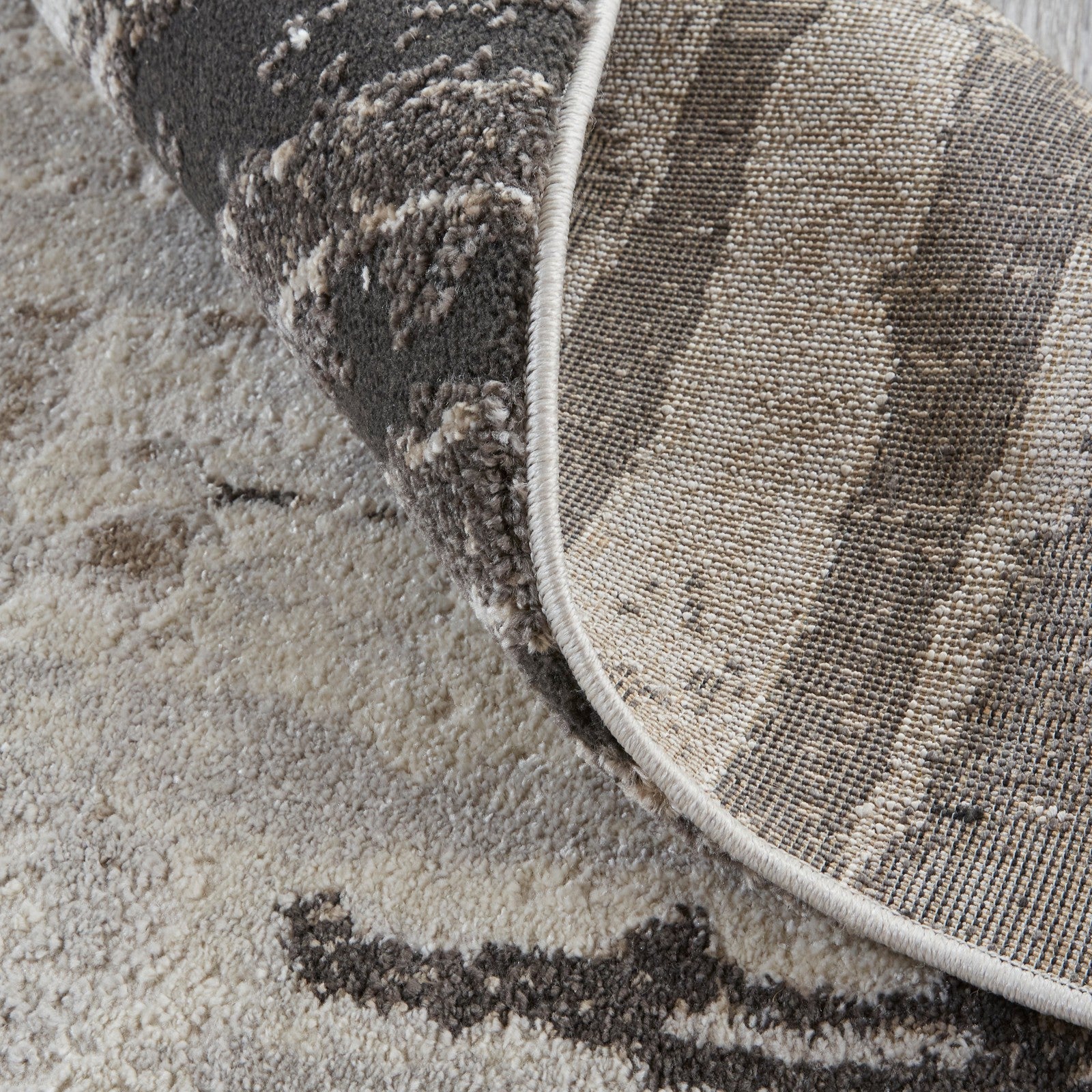 Feizy Vancouver 39FIF Modern Abstract in Ivory/Brown/Gray - Image 8