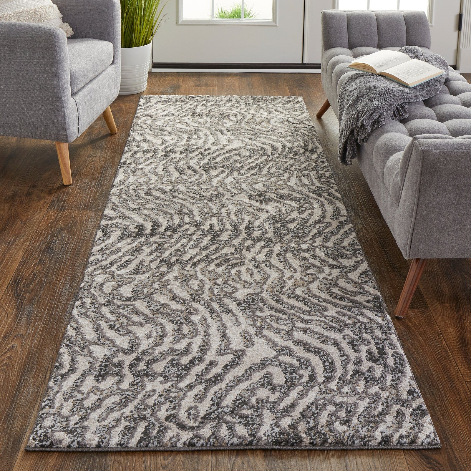 Feizy Vancouver 39FJF Modern Abstract in Gray/Taupe/Ivory - Image 10