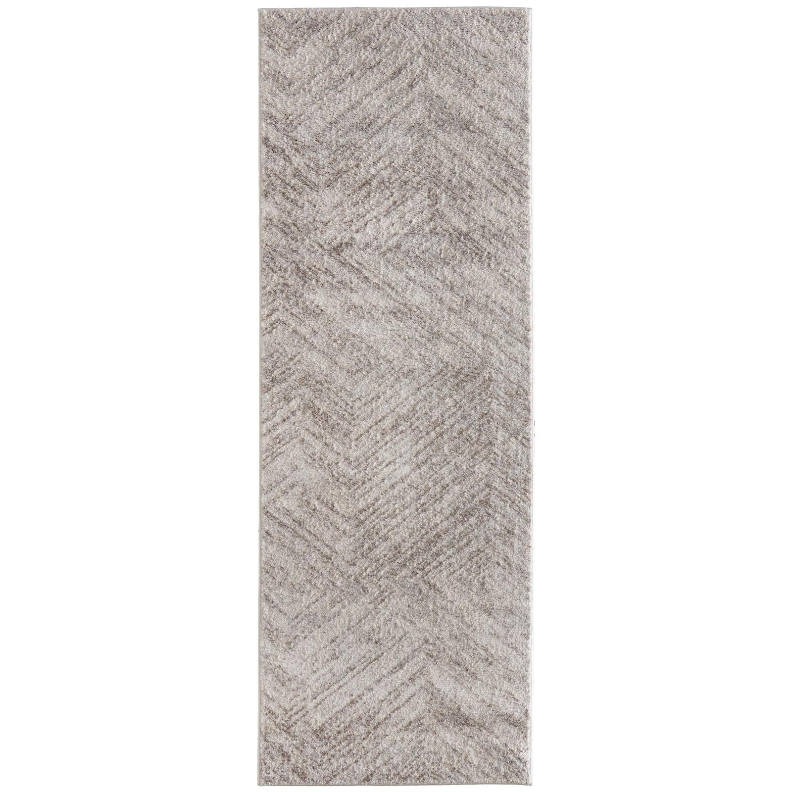 Feizy Vancouver 39NPF Modern Geometric Rug in Ivory/Tan/Brown - Image 10