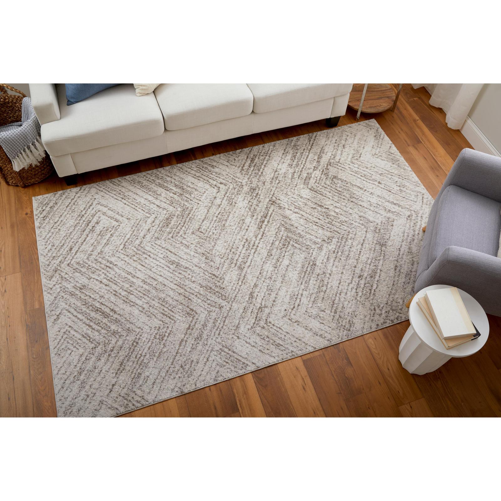 Feizy Vancouver 39NPF Modern Geometric Rug in Ivory/Tan/Brown - Image 2