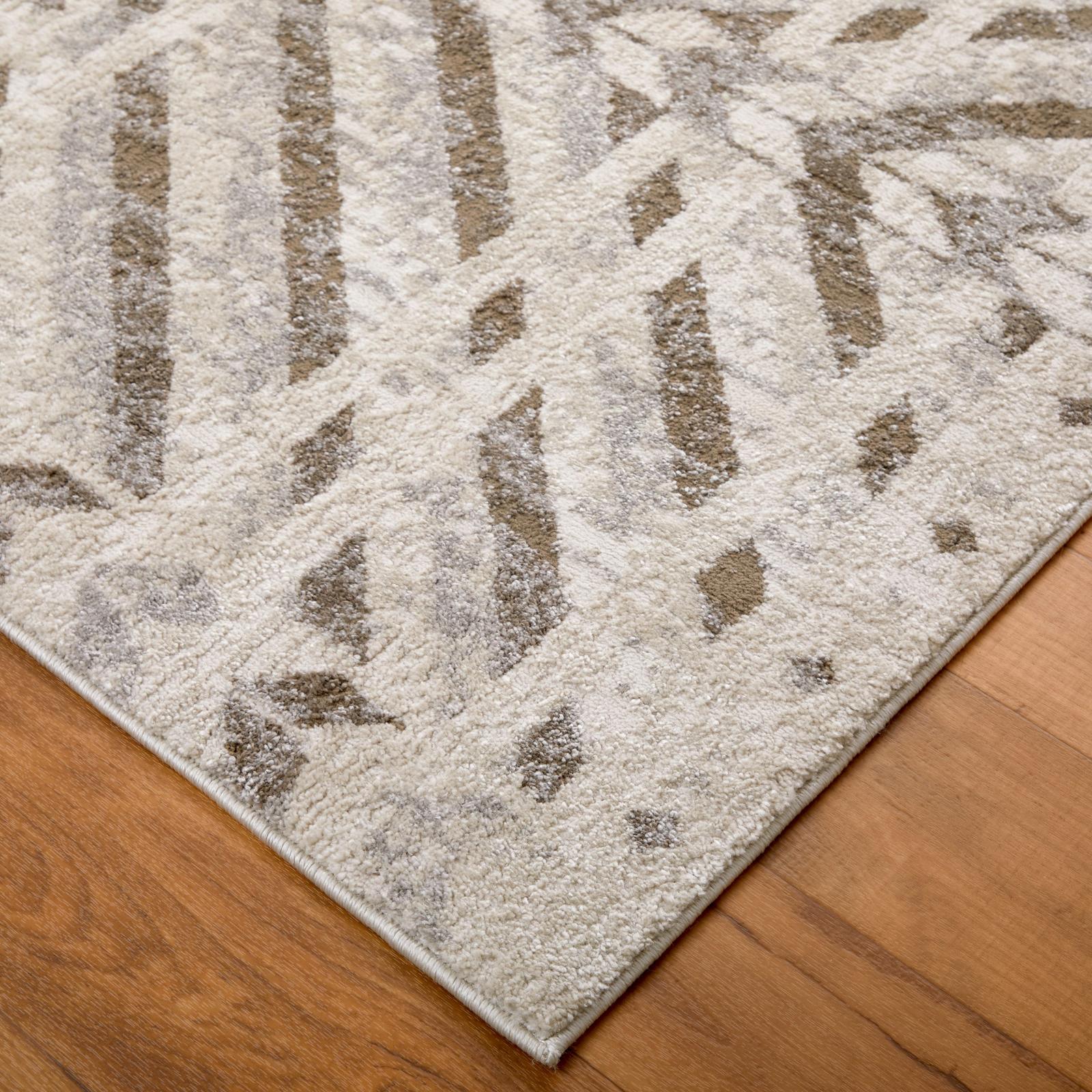 Feizy Vancouver 39NQF Modern Geometric Rug in Ivory/Tan/Brown - Image 3