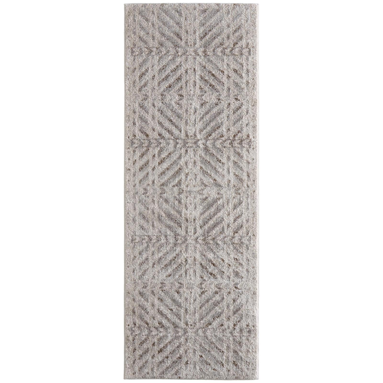 Feizy Vancouver 39NQF Modern Geometric Rug in Ivory/Tan/Brown - Image 9