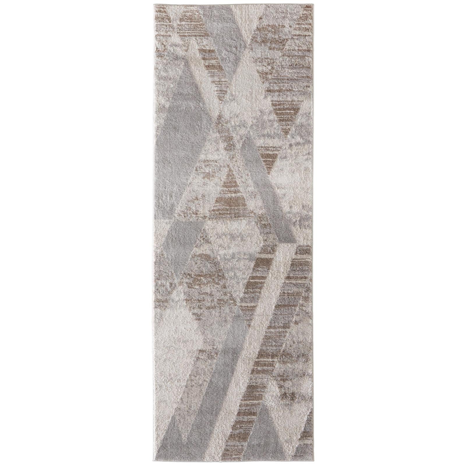 Feizy Vancouver 39NRF Modern Geometric Rug in Tan/Brown/Ivory - Image 12