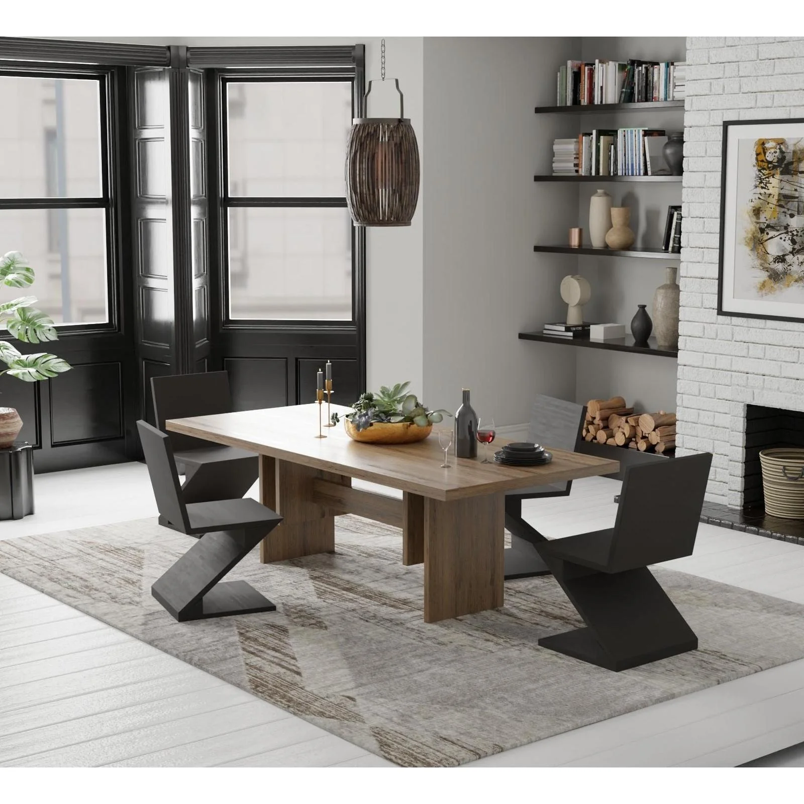 Feizy Vancouver 39NRF Modern Geometric Rug in Tan/Brown/Ivory - Image 3