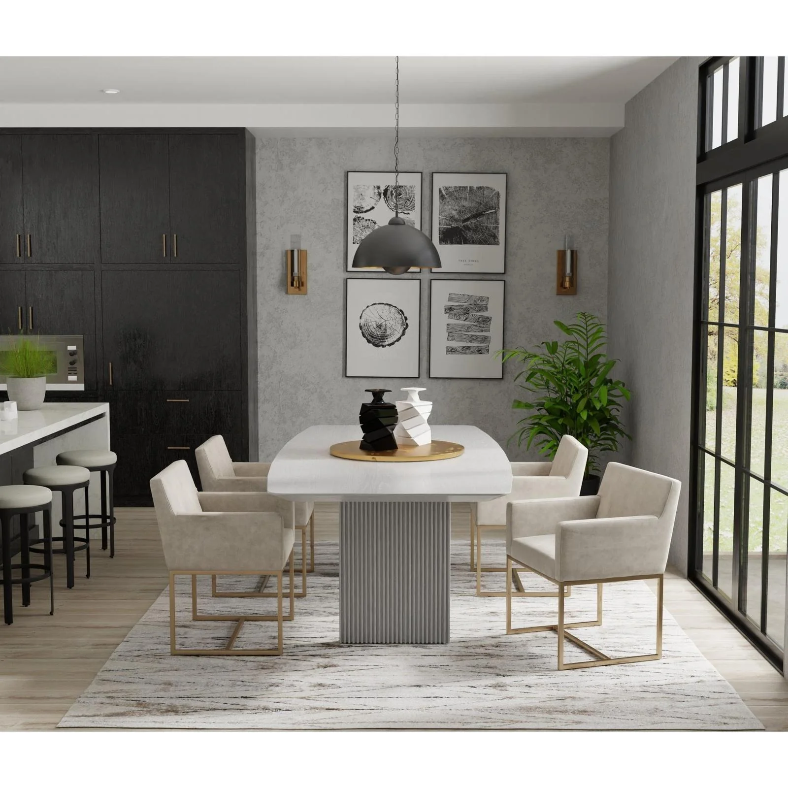 Feizy Vancouver 39NTF Modern Geometric Rug in Ivory/Tan/Brown - Image 3