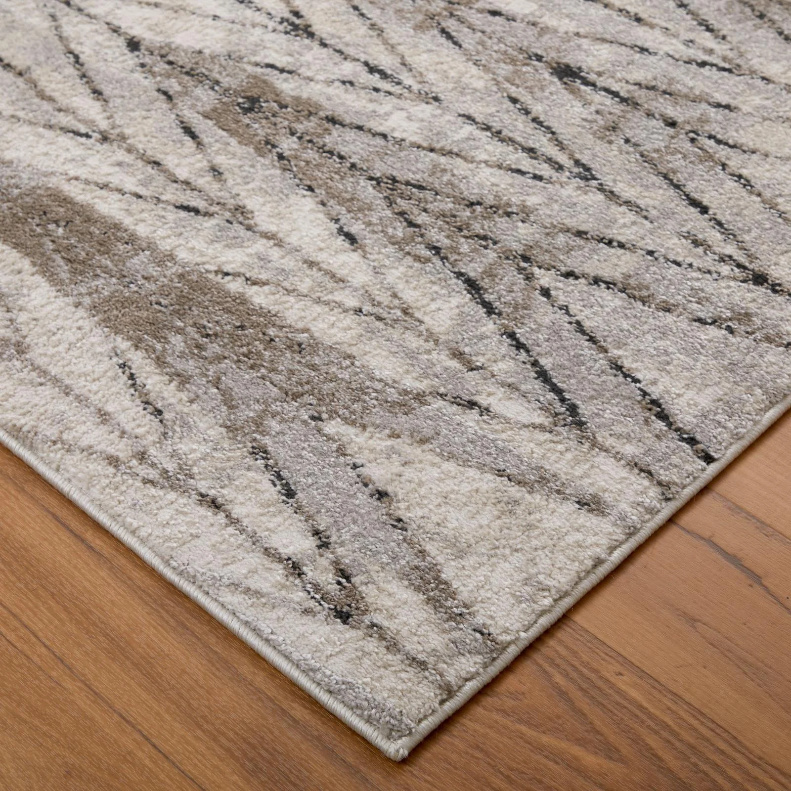 Feizy Vancouver 39NTF Modern Geometric Rug in Ivory/Tan/Brown - Image 4