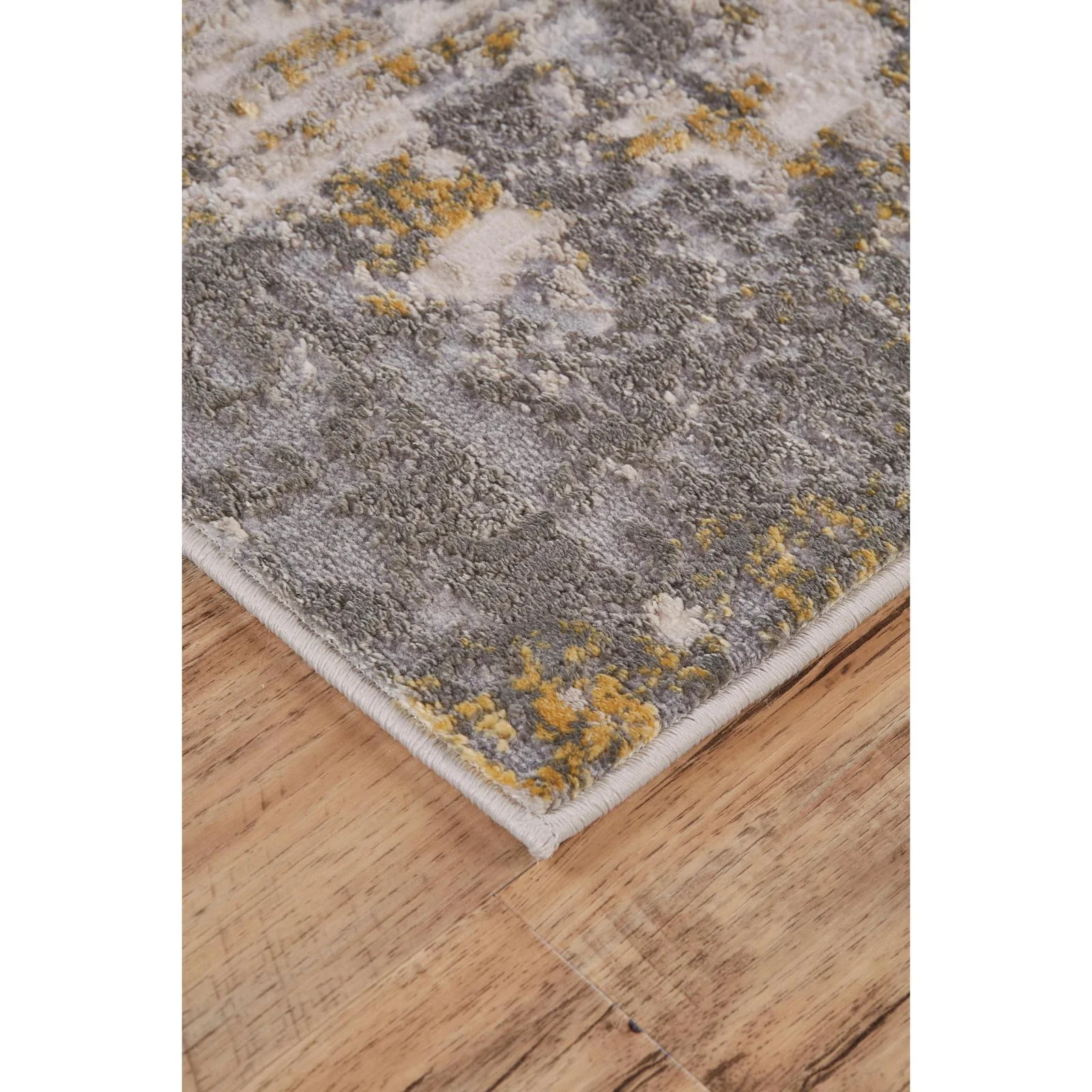 Feizy Waldor 3969F Modern Abstract Rug in Gray/Gold - Image 3