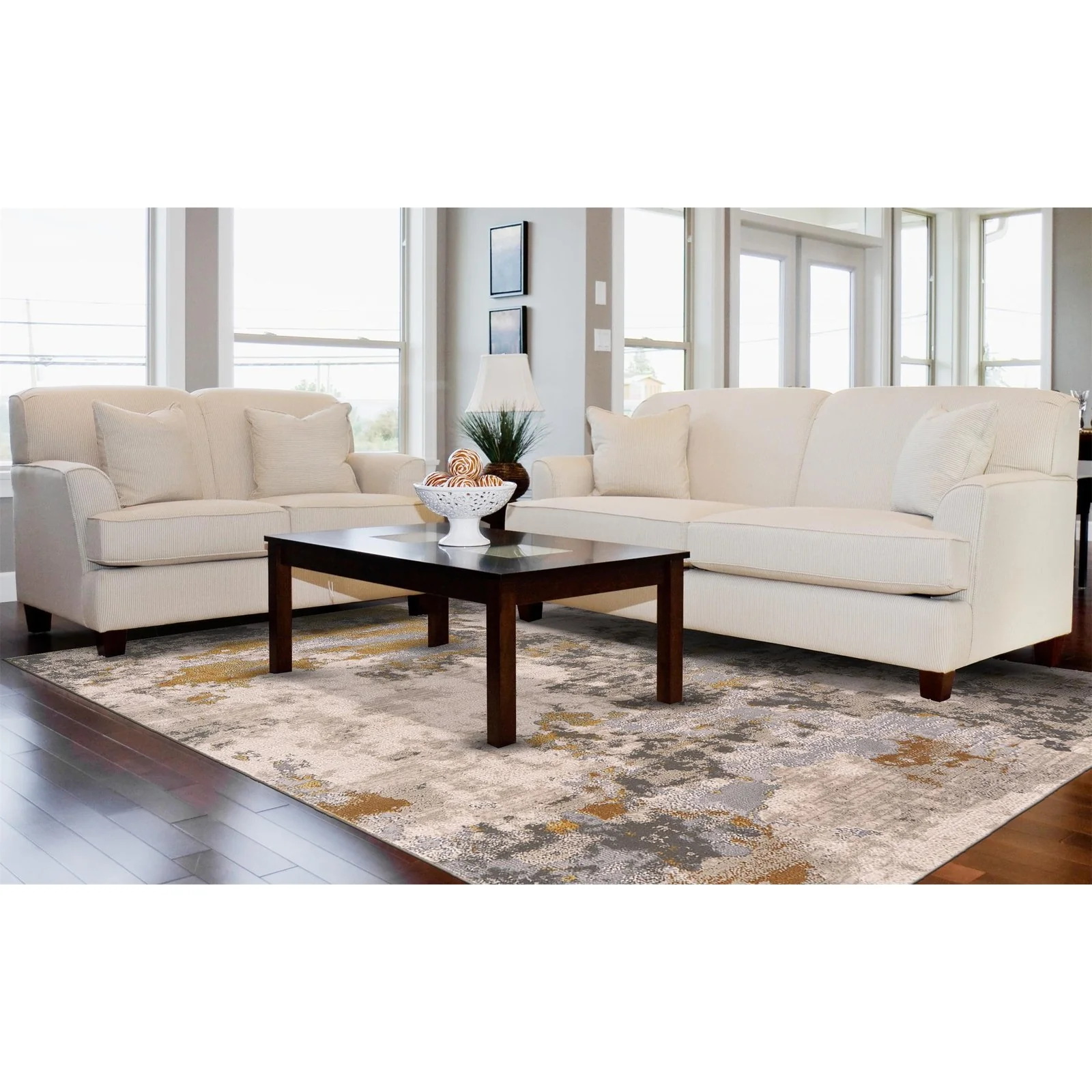 Feizy Waldor 3970F Rug in Ivory / Gold - Image 2