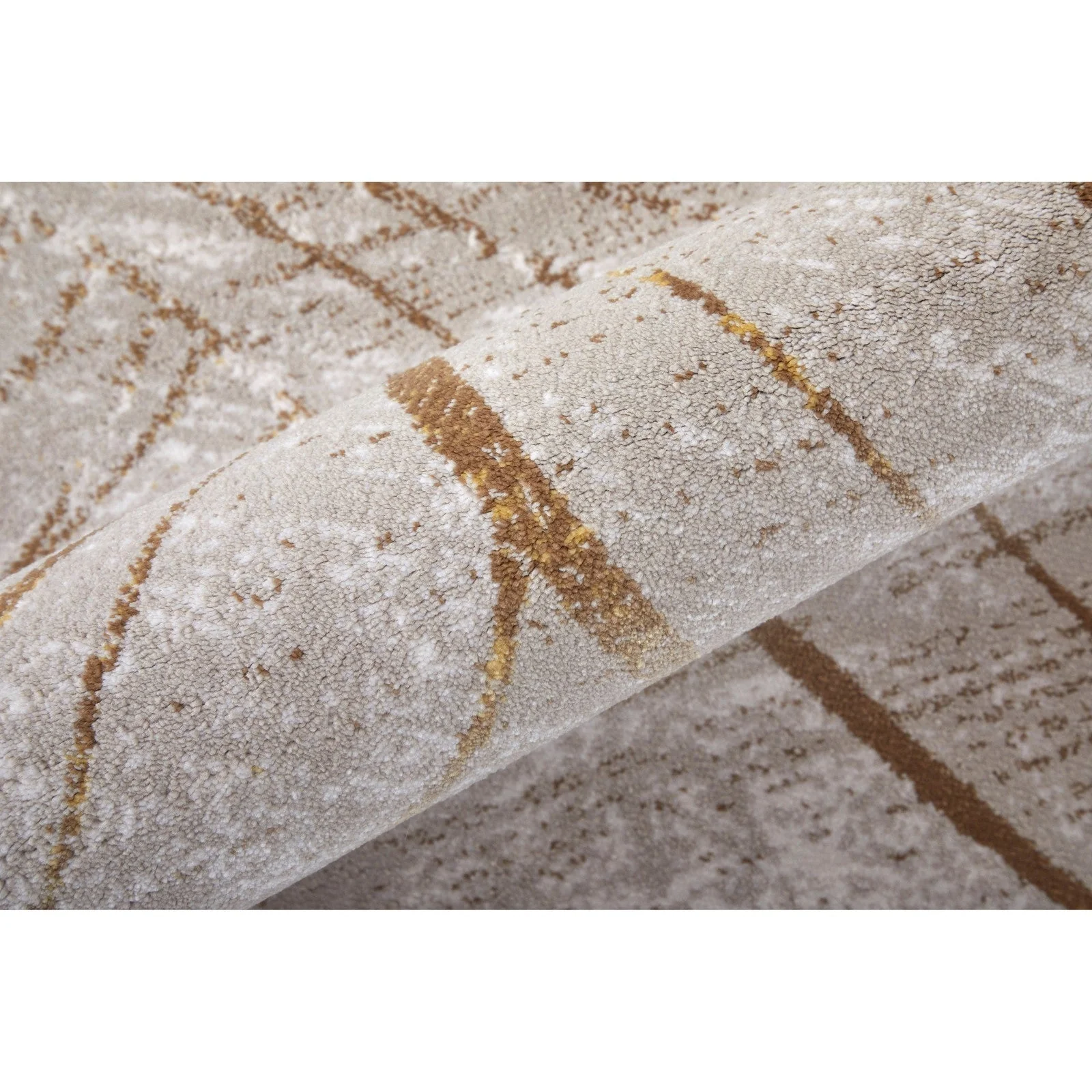 Feizy Waldor 39NBF Modern Abstract in Taupe/Brown/Silver - Image 7