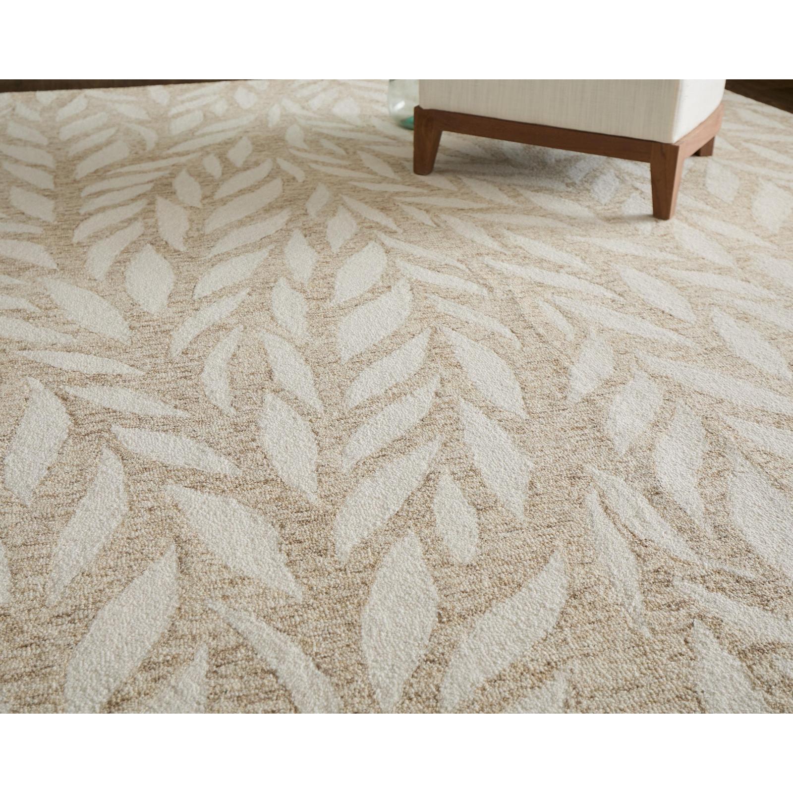 Feizy Wallace 8A37F Modern Floral & Botanical Rug in Tan/Ivory - Image 2