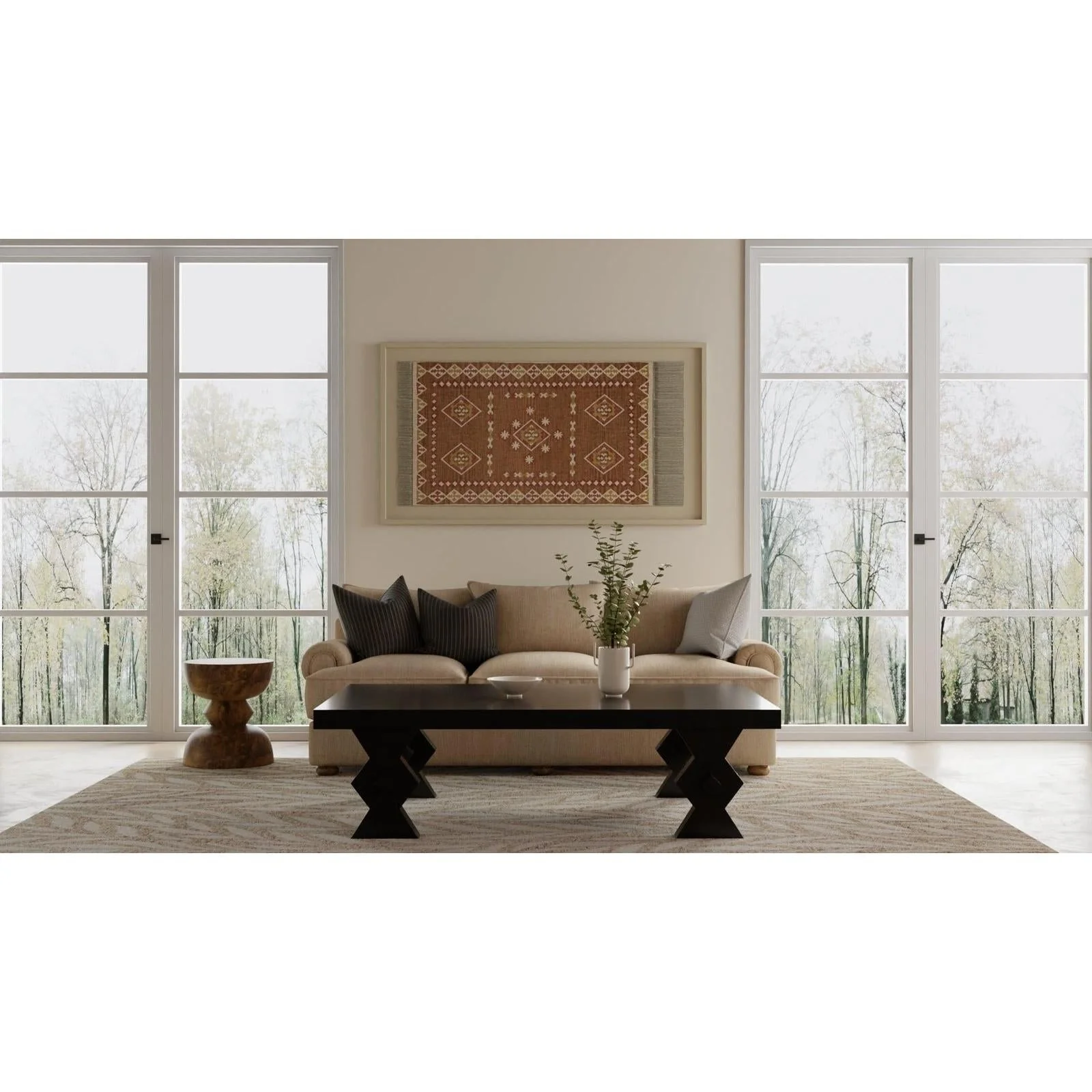 Feizy Wallace 8A37F Modern Floral & Botanical Rug in Tan/Ivory - Image 3