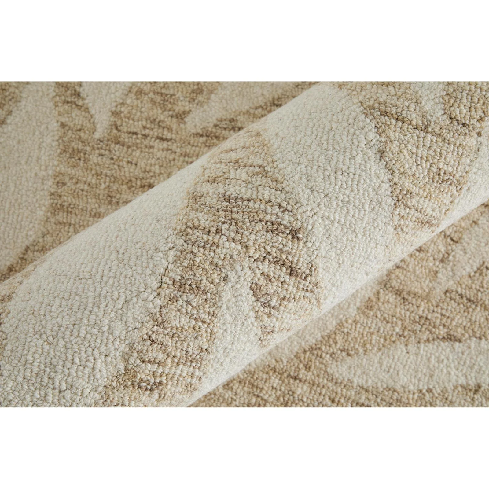 Feizy Wallace 8A37F Modern Floral & Botanical Rug in Tan/Ivory - Image 6
