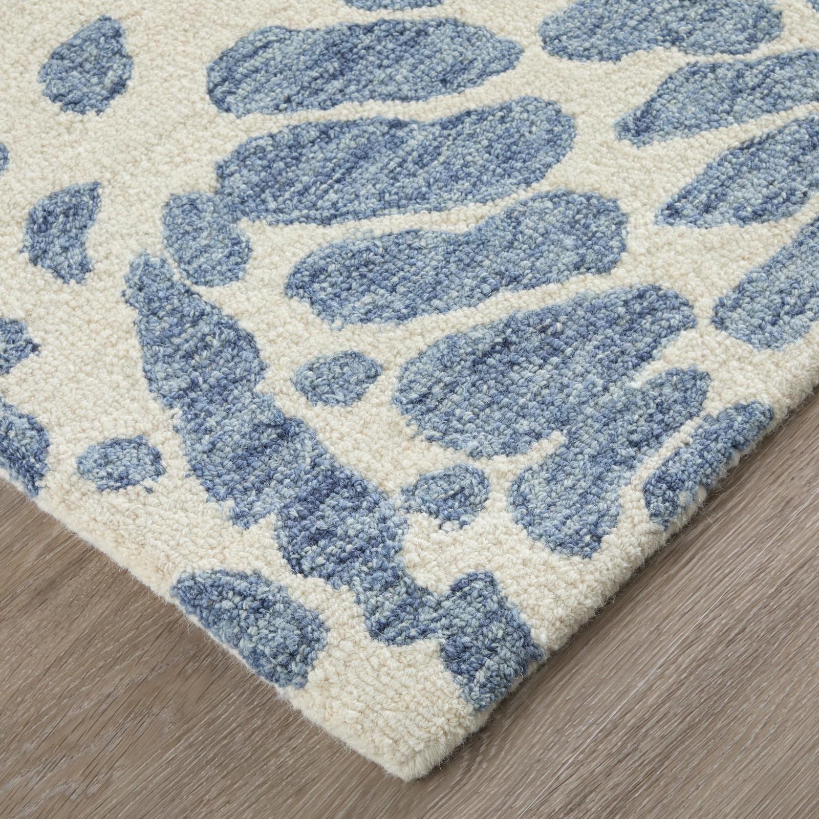 Feizy Wallace 8A39F Modern Abstract Rug in Blue/Ivory - Image 4