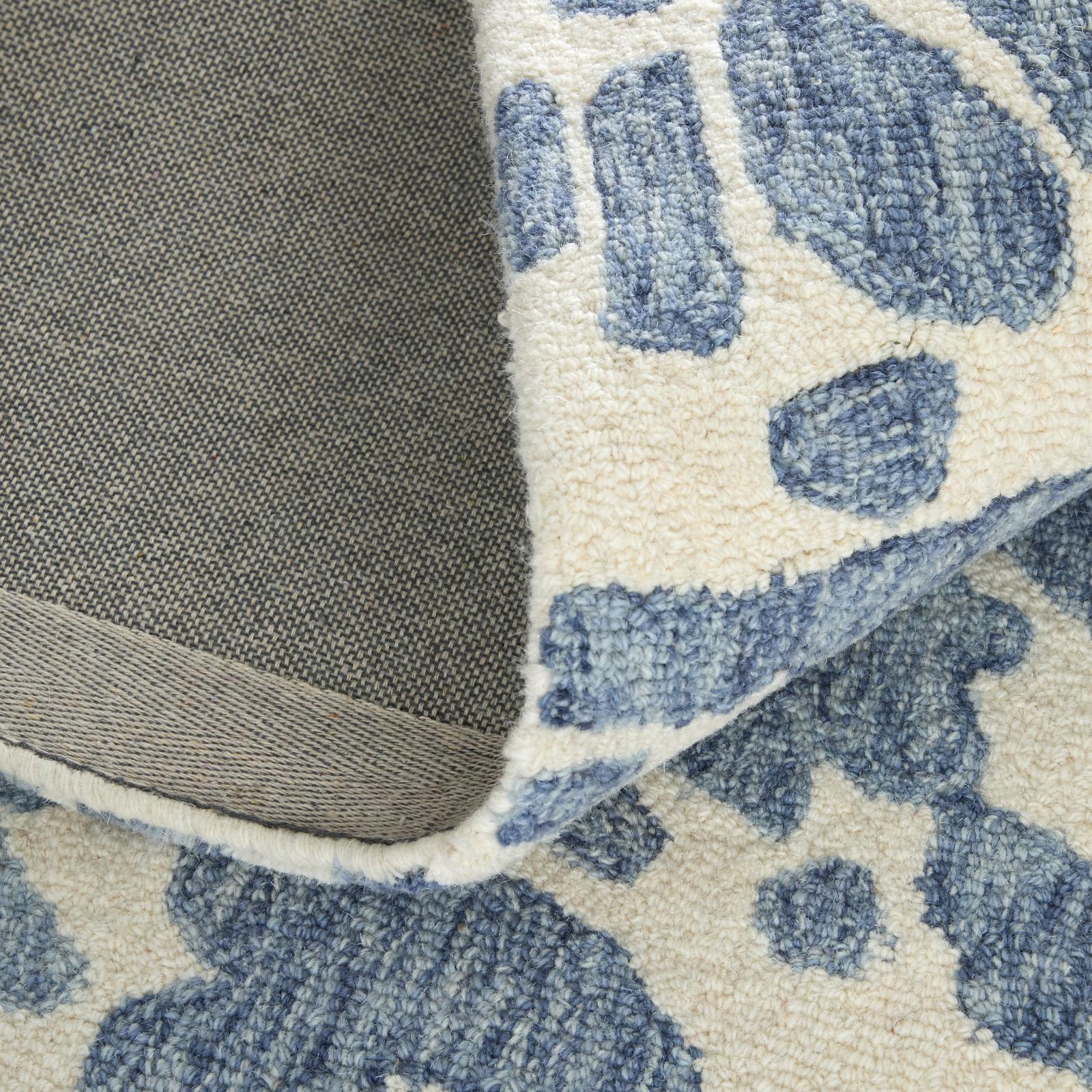 Feizy Wallace 8A39F Modern Abstract Rug in Blue/Ivory - Image 8