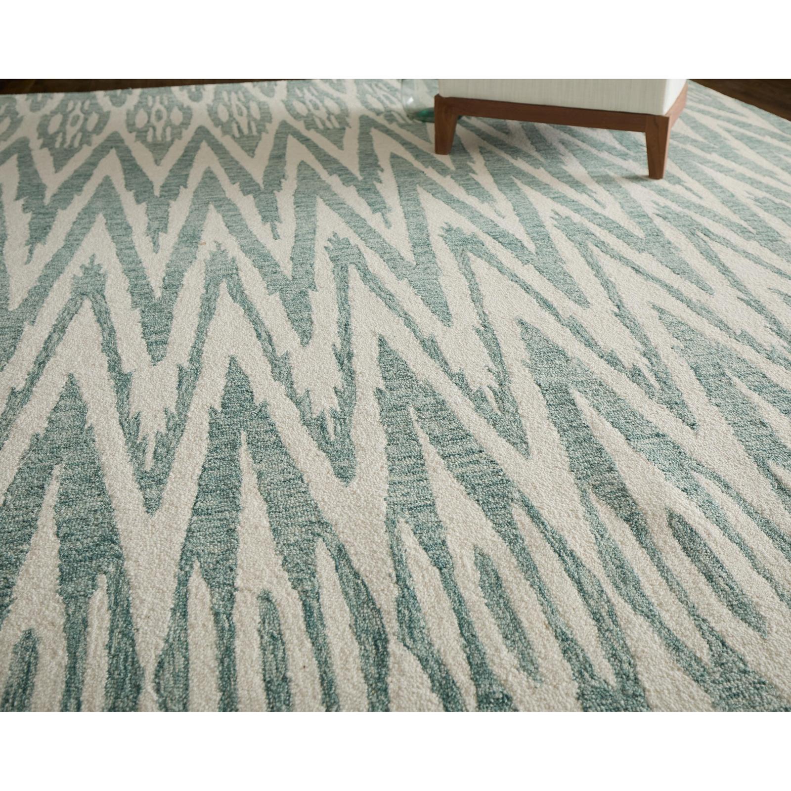 Feizy Wallace 8A40F Modern Chevron Rug in Blue/White - Image 2