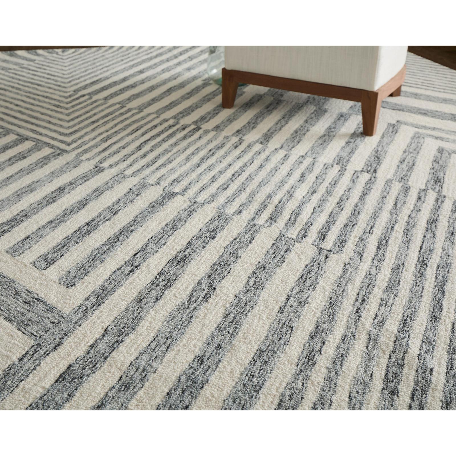 Feizy Wallace 8A42F Modern Geometric Rug in Gray/Ivory - Image 2