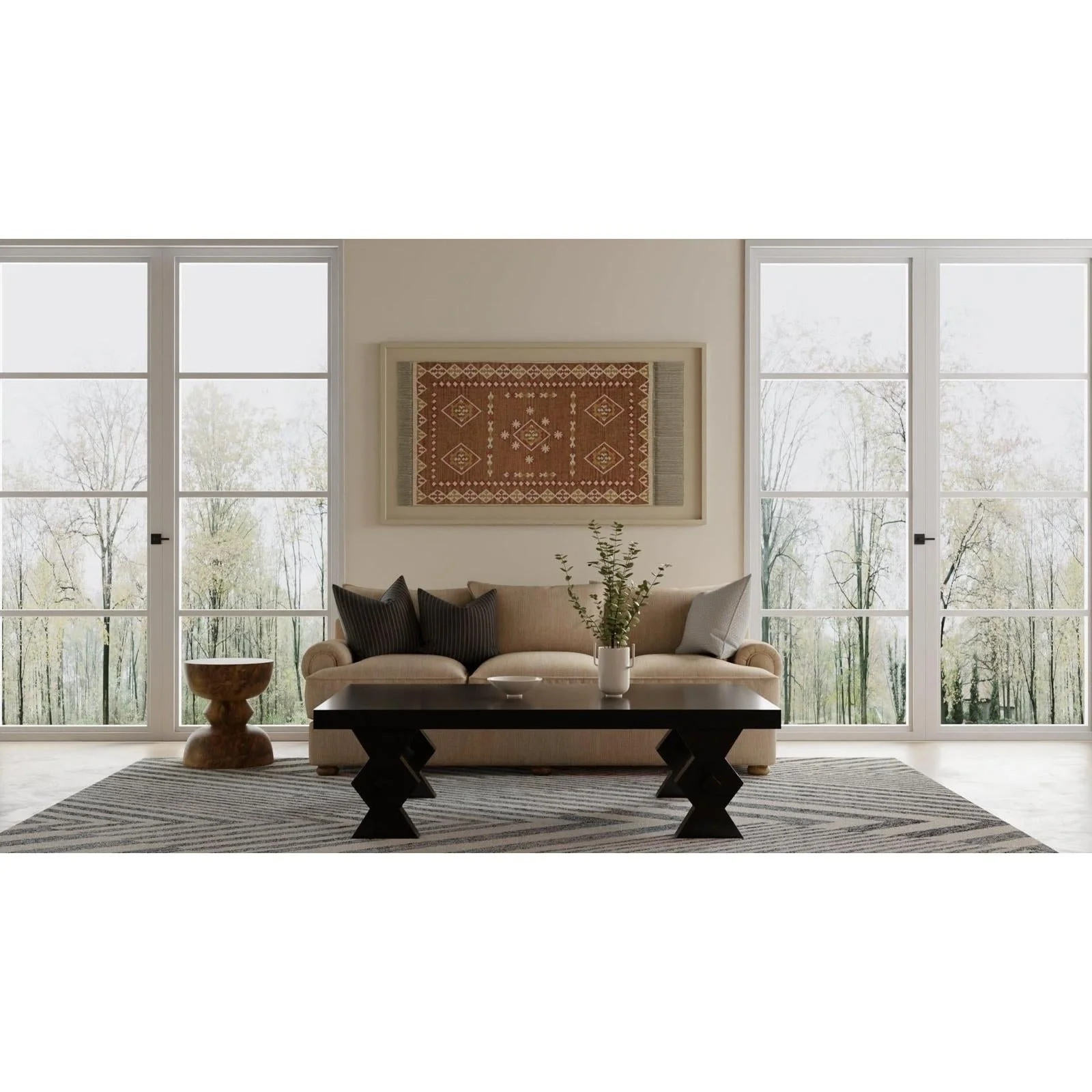 Feizy Wallace 8A42F Modern Geometric Rug in Gray/Ivory - Image 3