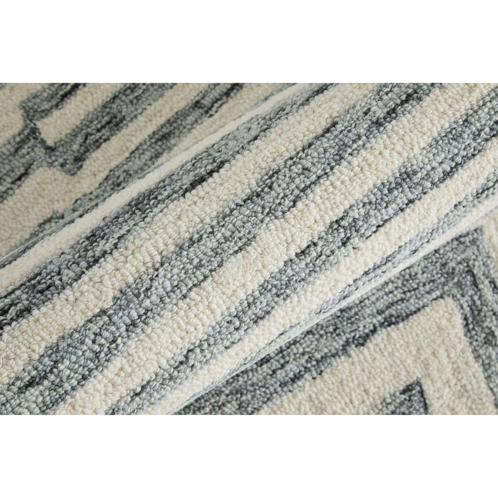 Feizy Wallace 8A42F Modern Geometric Rug in Gray/Ivory - Image 6