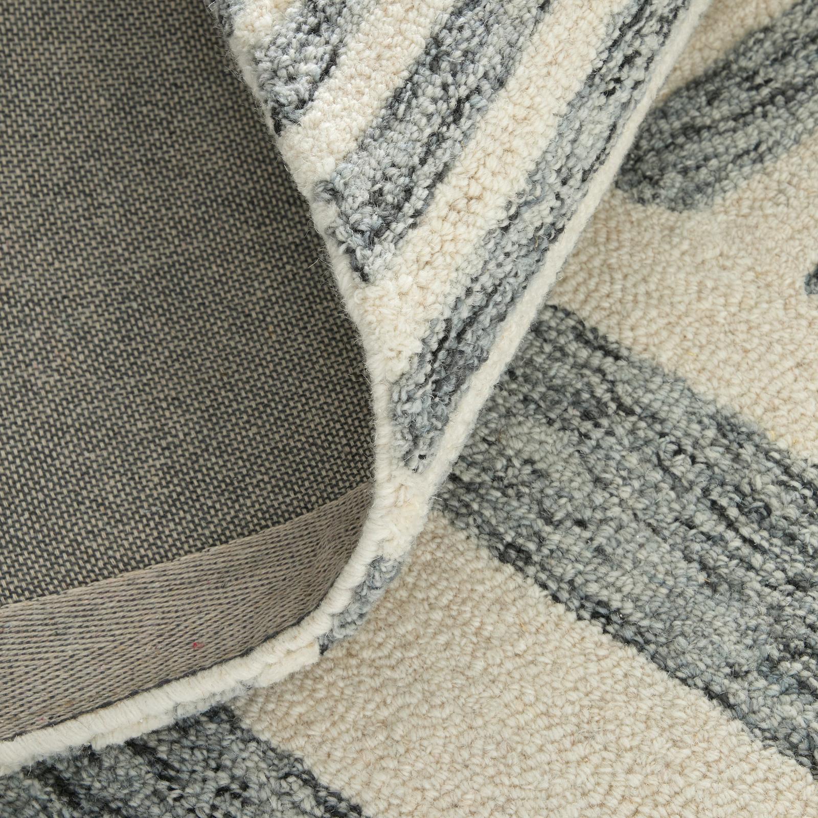Feizy Wallace 8A42F Modern Geometric Rug in Gray/Ivory - Image 8