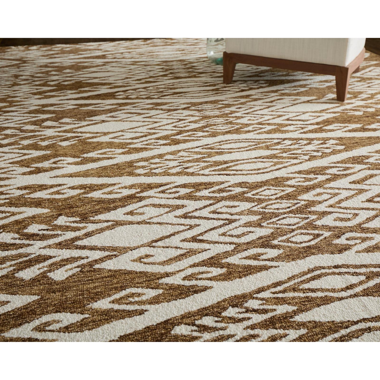 Feizy Wallace 8A43F Transitional Medallion Rug in Brown/White - Image 2