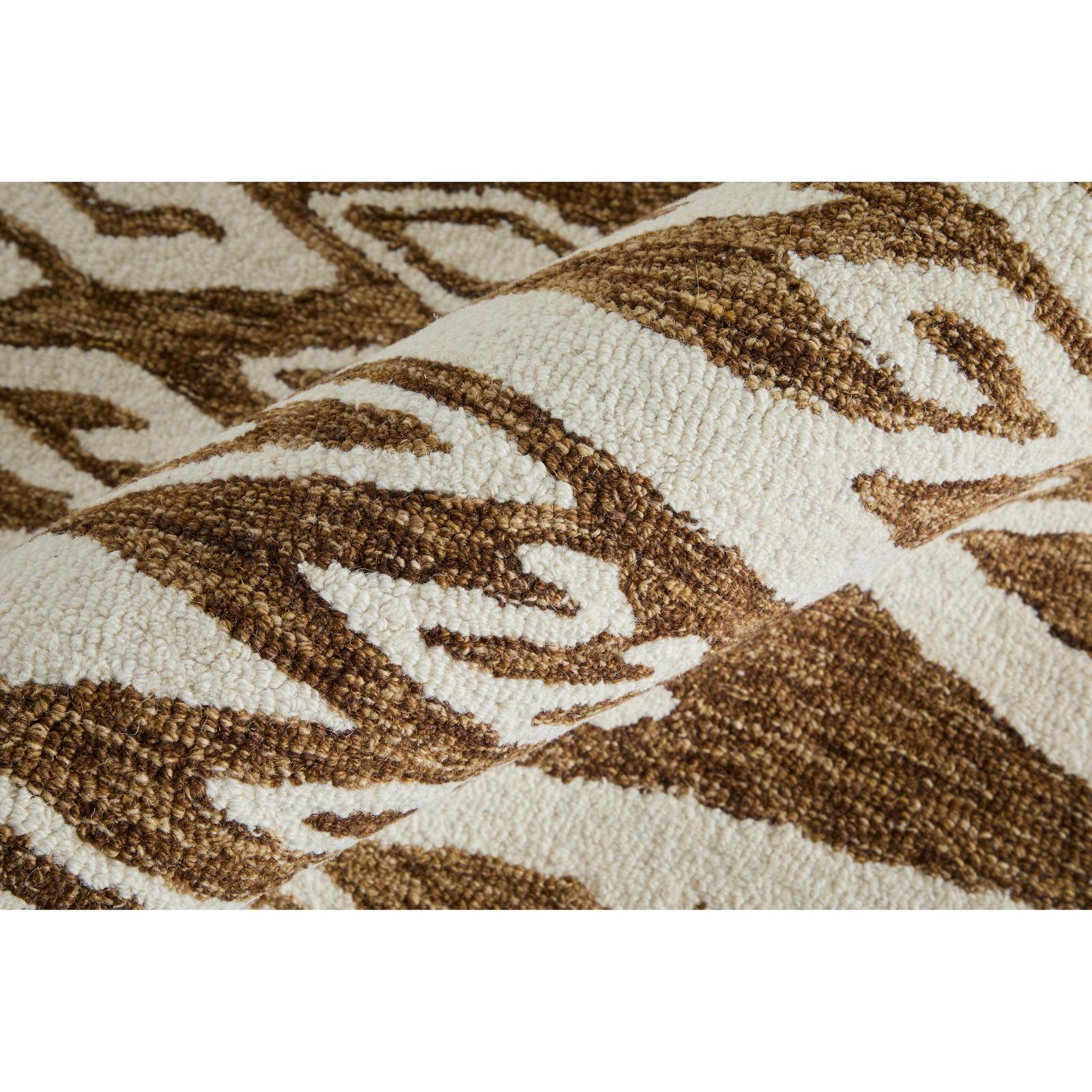 Feizy Wallace 8A43F Transitional Medallion Rug in Brown/White - Image 6