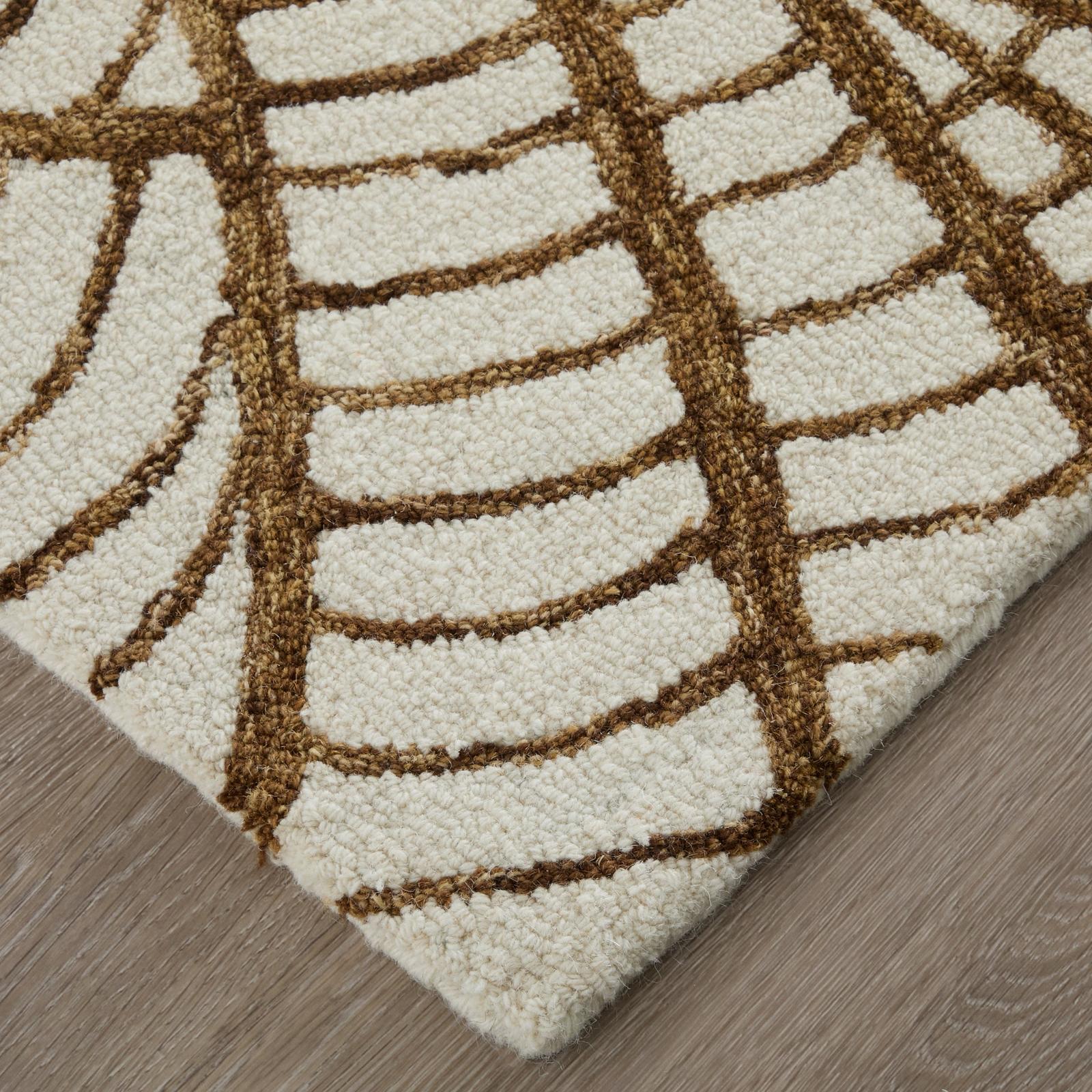 Feizy Wallace 8A44F Modern Ikat Rug in White/Brown - Image 4