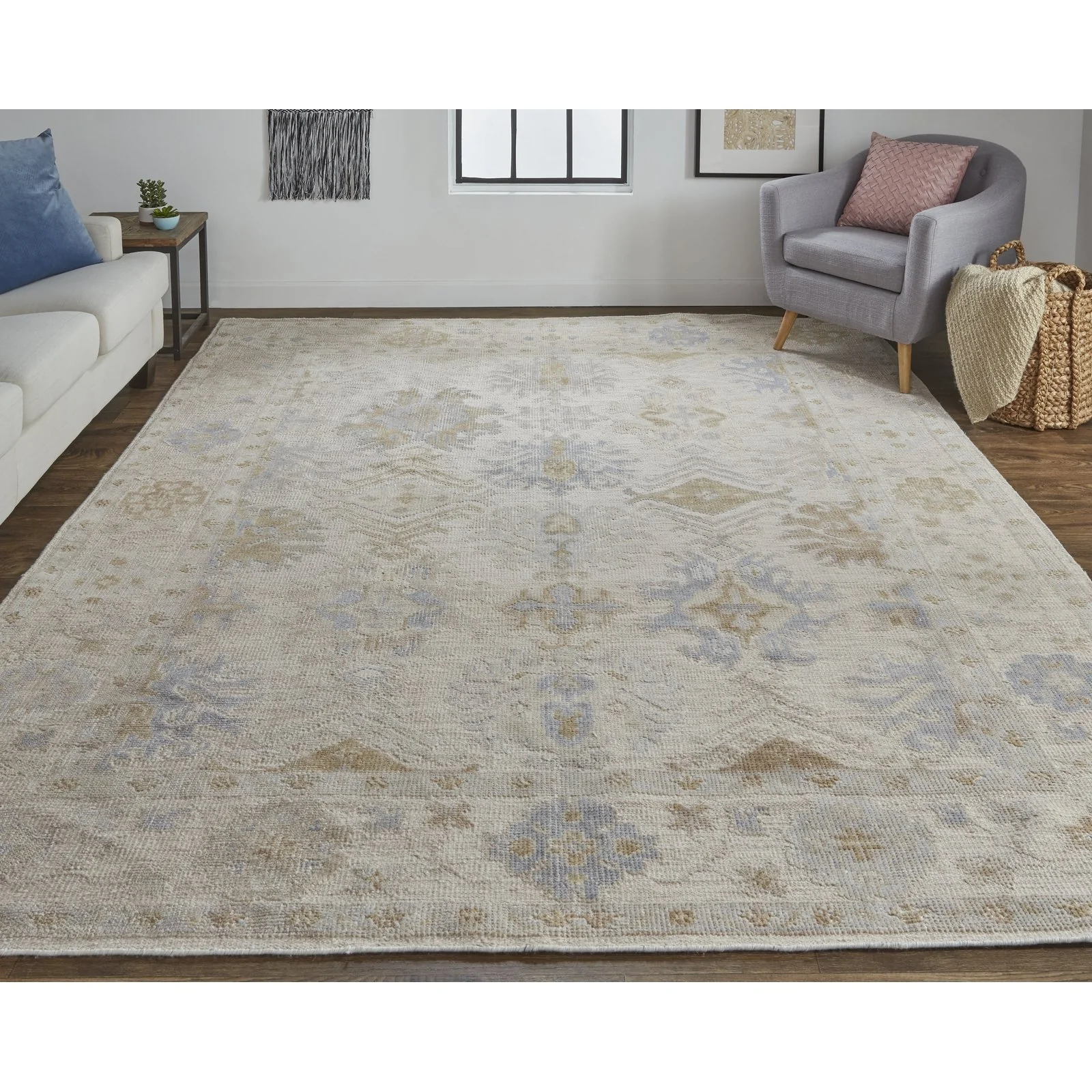 Feizy Wendover 6841F Rug in Tan / Blue - Image 2