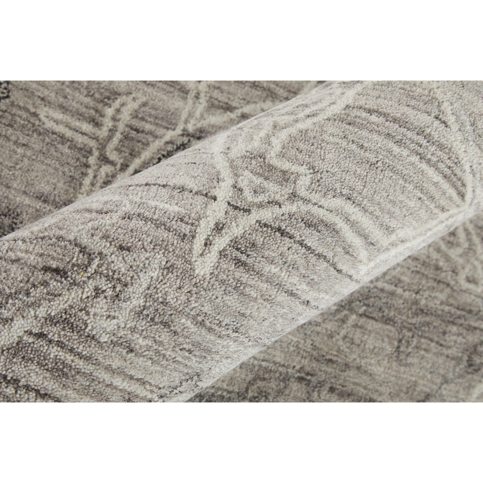 Feizy Whitton 8890F Modern Abstract Rug in Gray/Tan/Ivory - Image 3