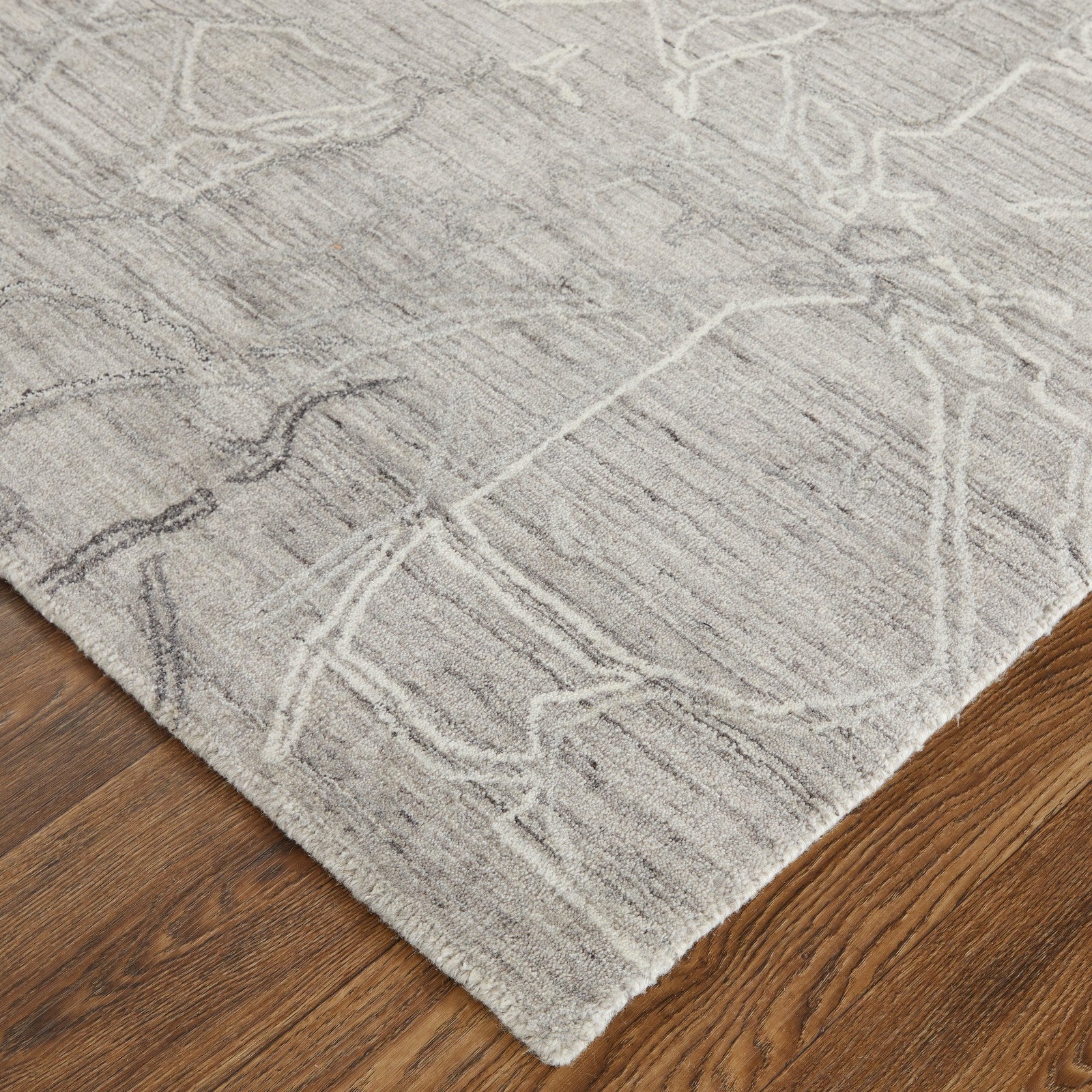Feizy Whitton 8890F Modern Abstract Rug in Gray/Tan/Ivory - Image 5