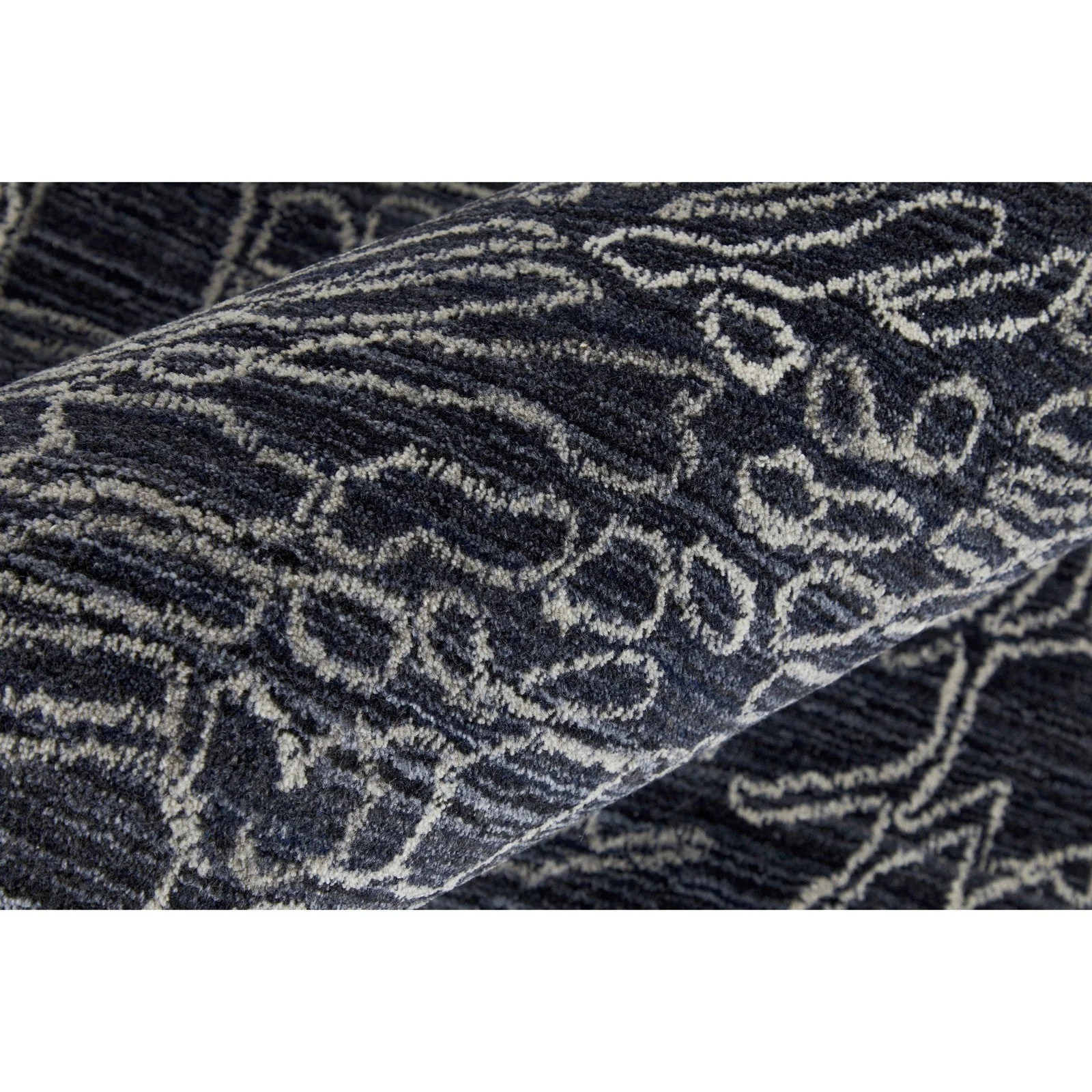 Feizy Whitton 8891F Modern Abstract Rug in Black/Gray/Ivory - Image 4