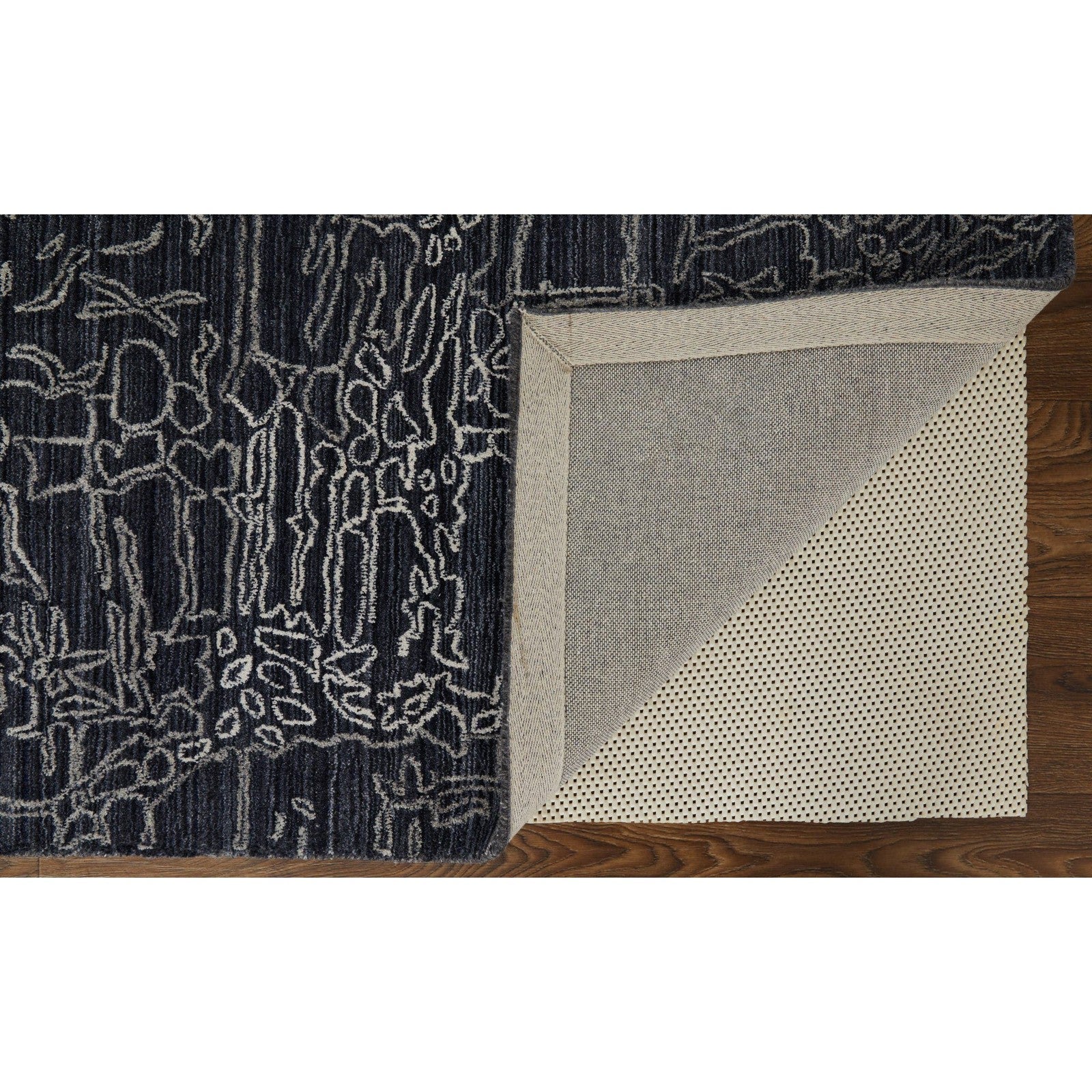 Feizy Whitton 8891F Modern Abstract Rug in Black/Gray/Ivory - Image 7