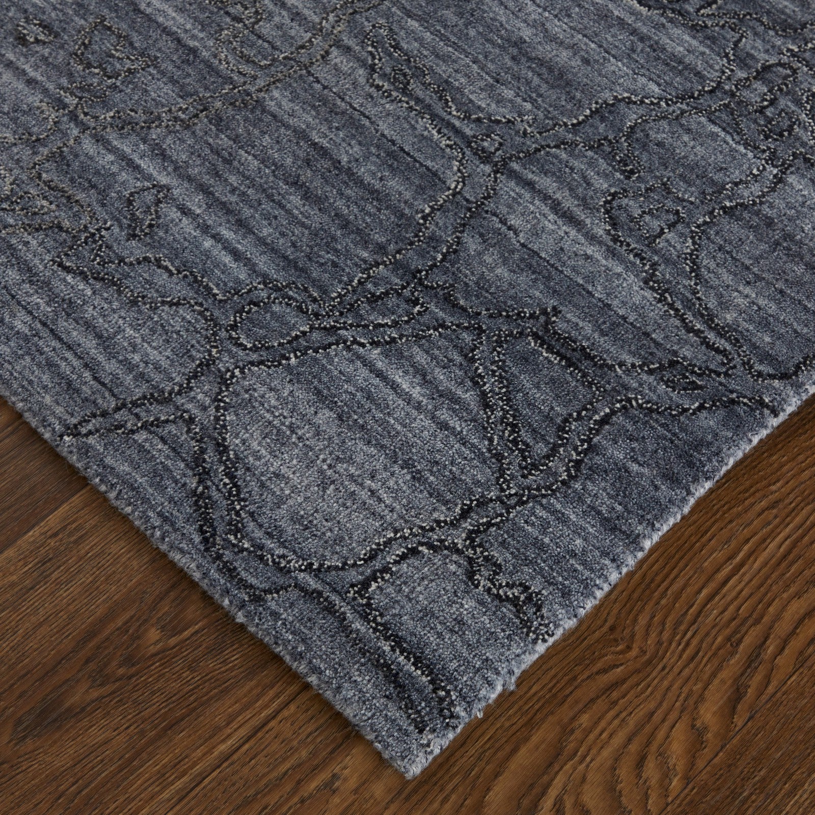 Feizy Whitton 8892F Modern Abstract Rug in Gray/Blue - Image 6
