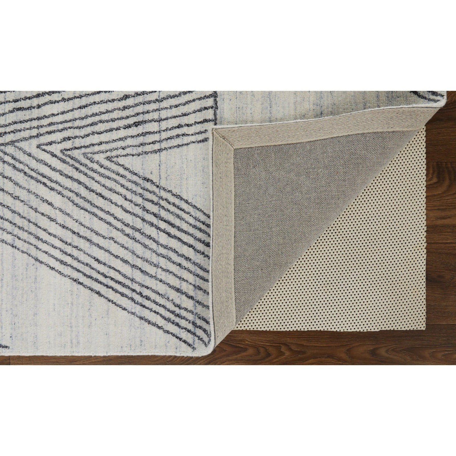 Feizy Whitton 8893F Modern Abstract Rug in Ivory/Black - Image 7