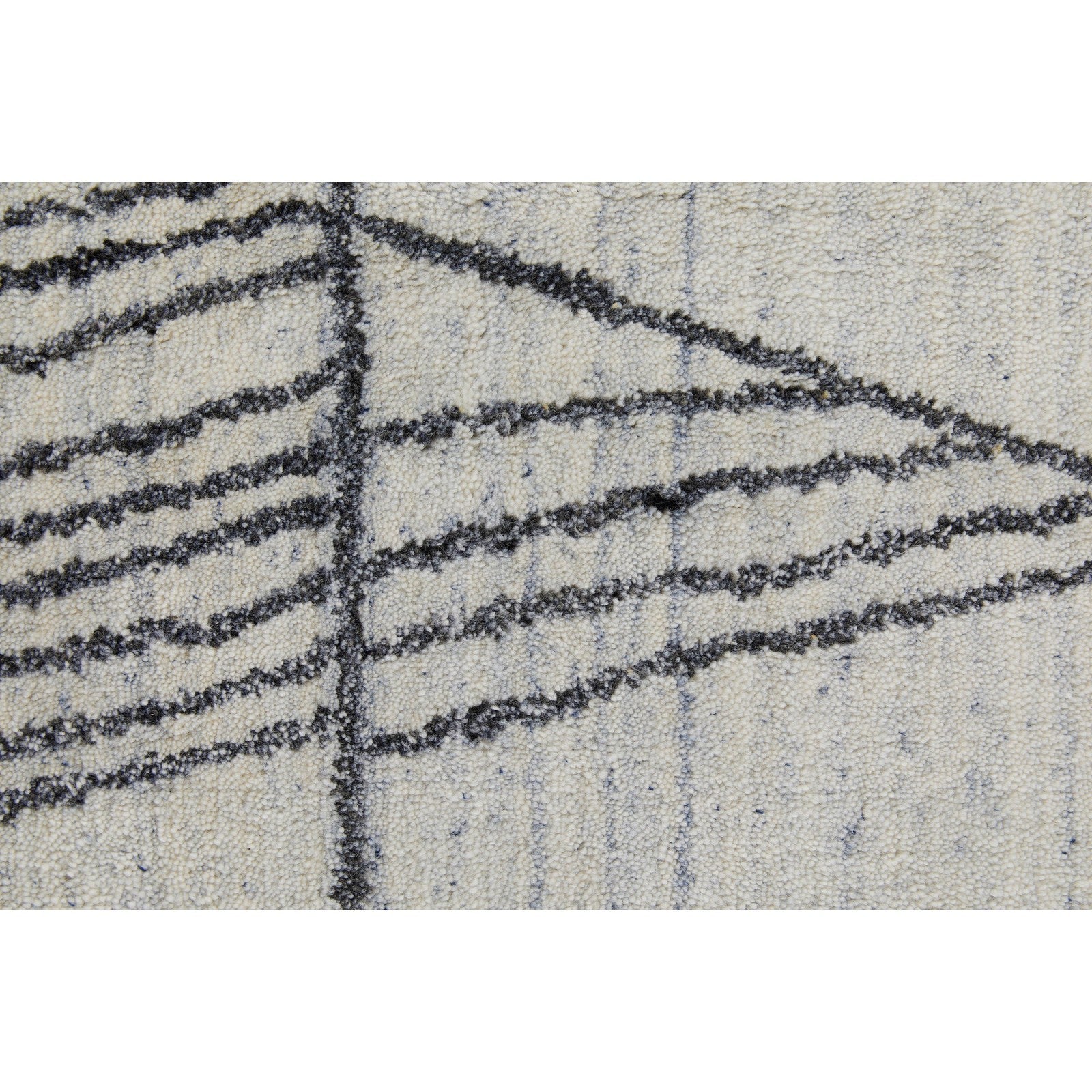 Feizy Whitton 8893F Modern Abstract Rug in Ivory/Black - Image 8