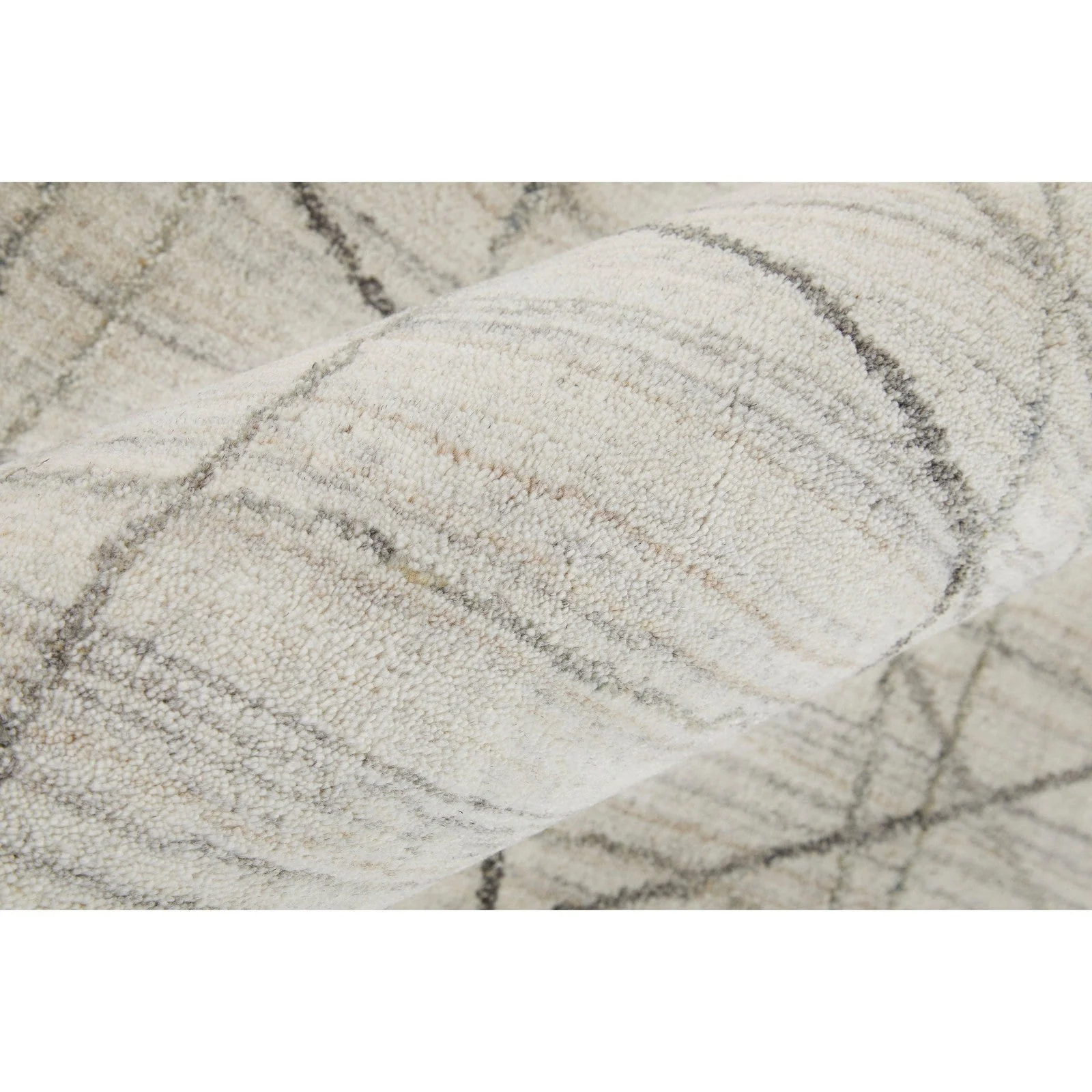 Feizy Whitton 8894F Modern Abstract Rug in Ivory/Gray - Image 4