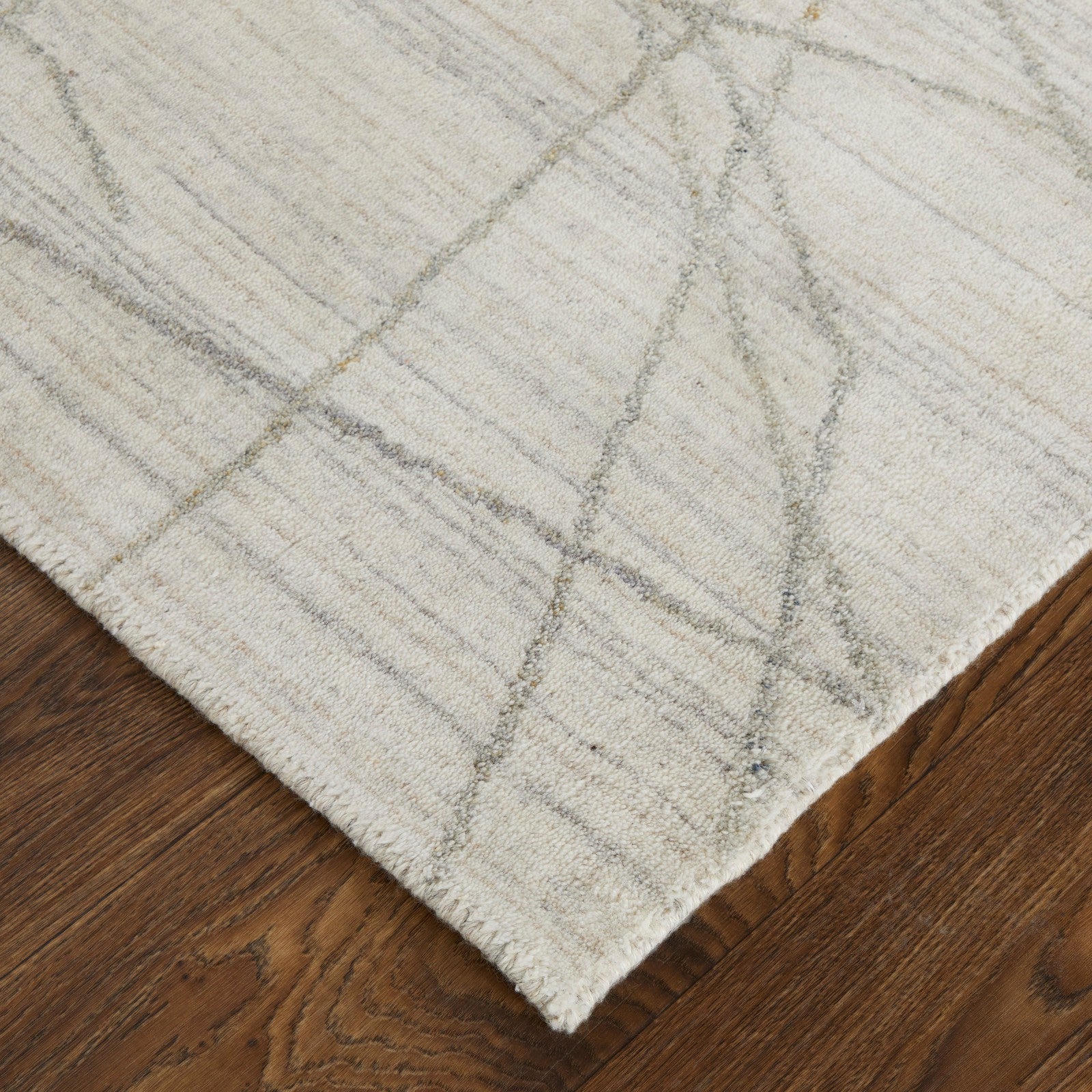 Feizy Whitton 8894F Modern Abstract Rug in Ivory/Gray - Image 6
