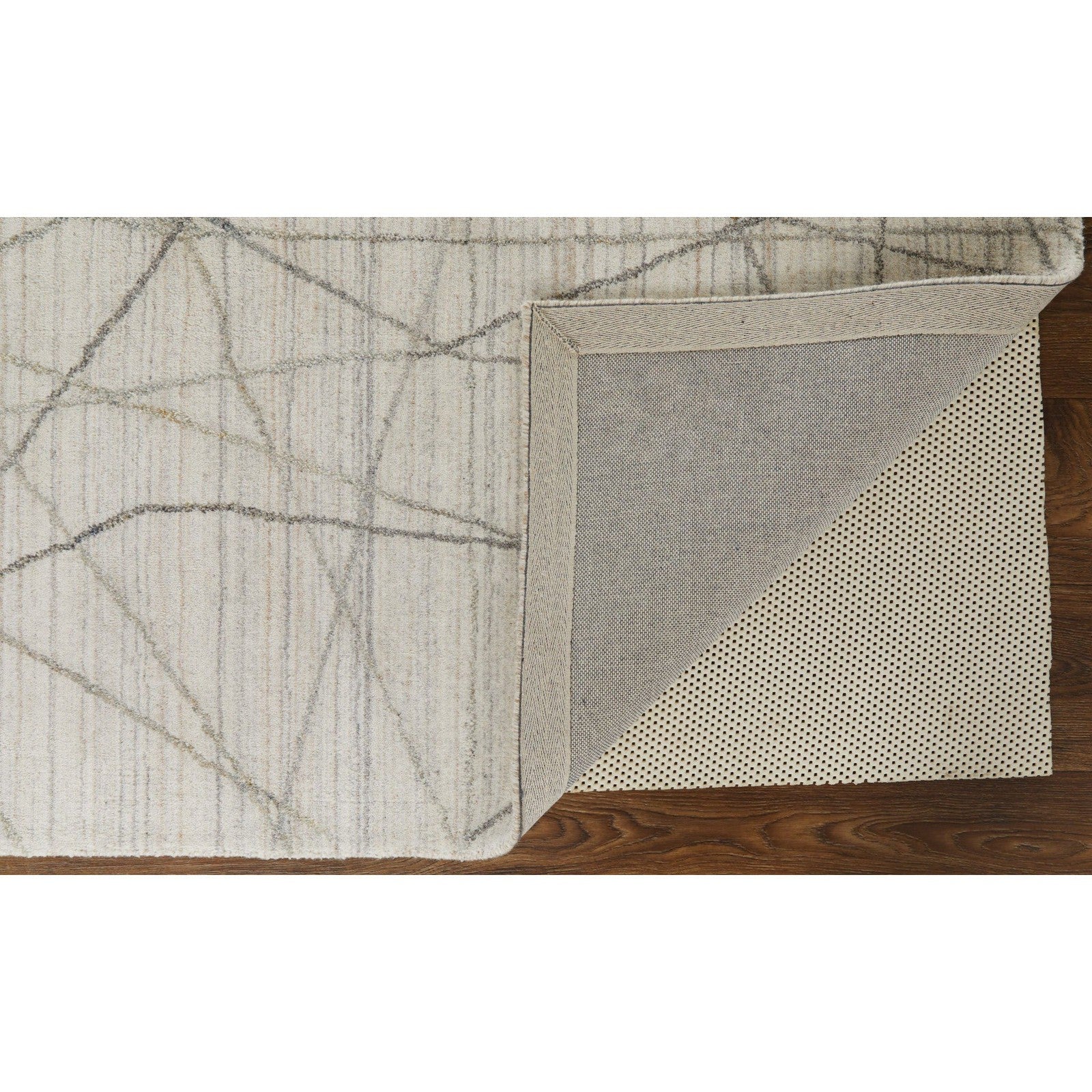 Feizy Whitton 8894F Modern Abstract Rug in Ivory/Gray - Image 7