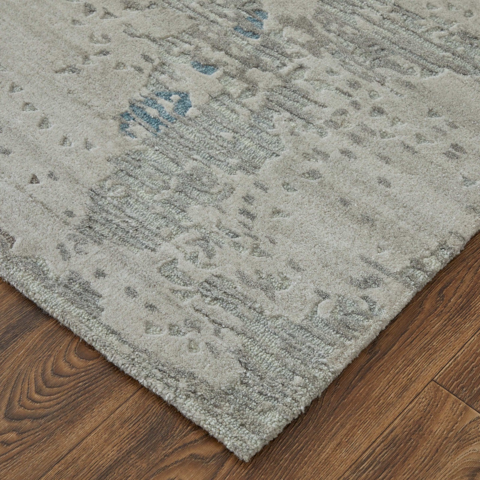 Feizy Zarah 8917F Modern Abstract Rug in Gray/Taupe/Blue - Image 4