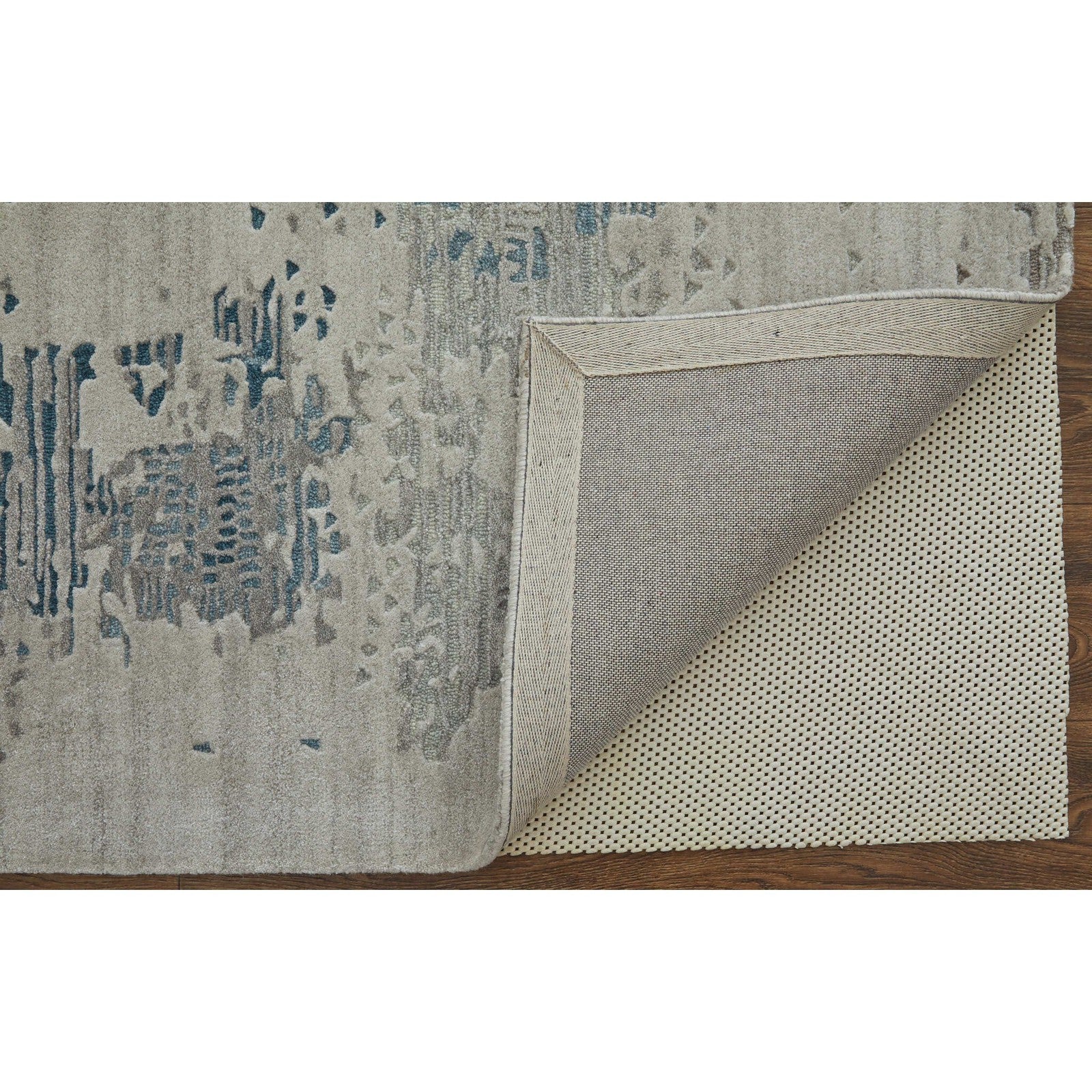 Feizy Zarah 8917F Modern Abstract Rug in Gray/Taupe/Blue - Image 5