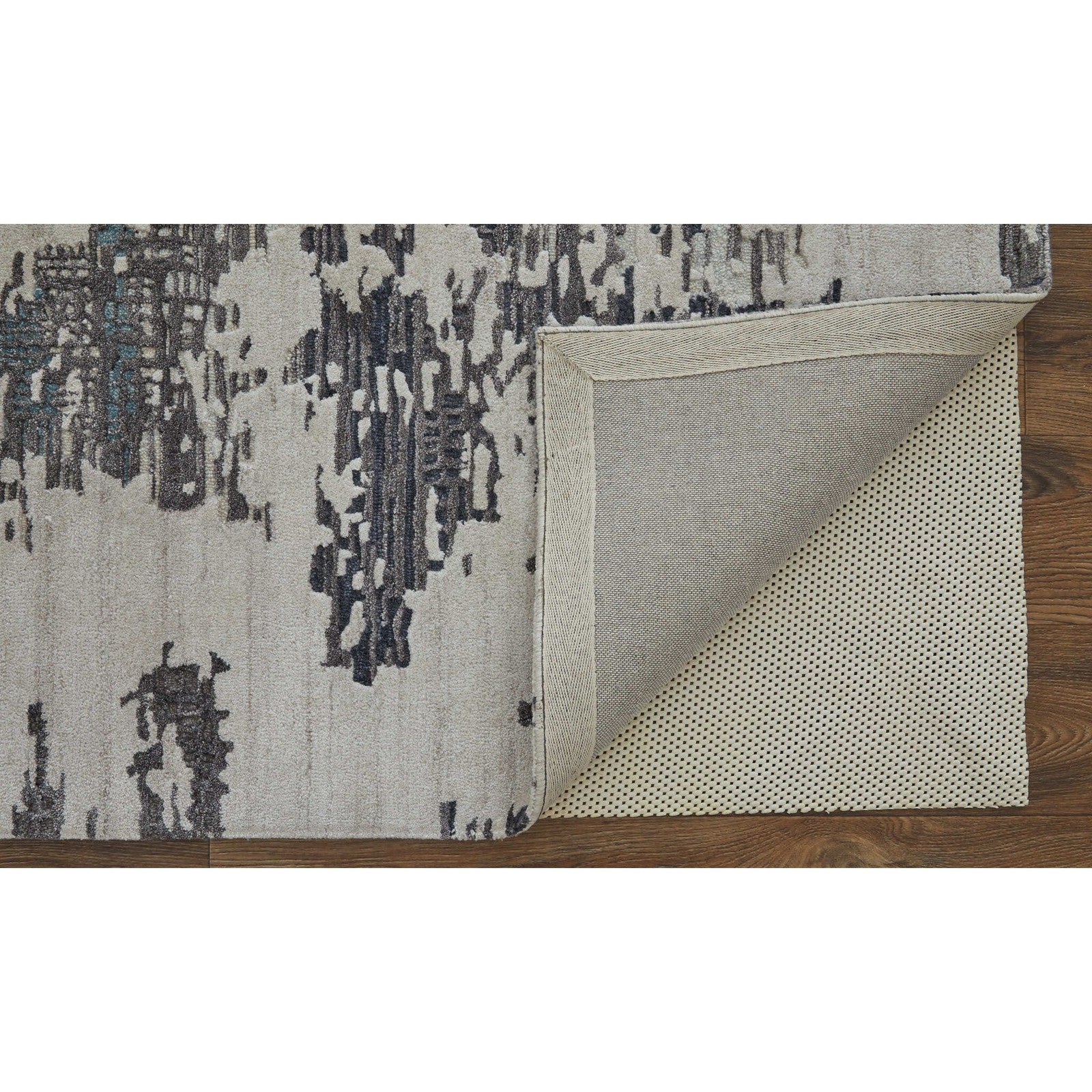 Feizy Zarah 8917F Modern Abstract Rug in Ivory/Gray/Blue - Image 7