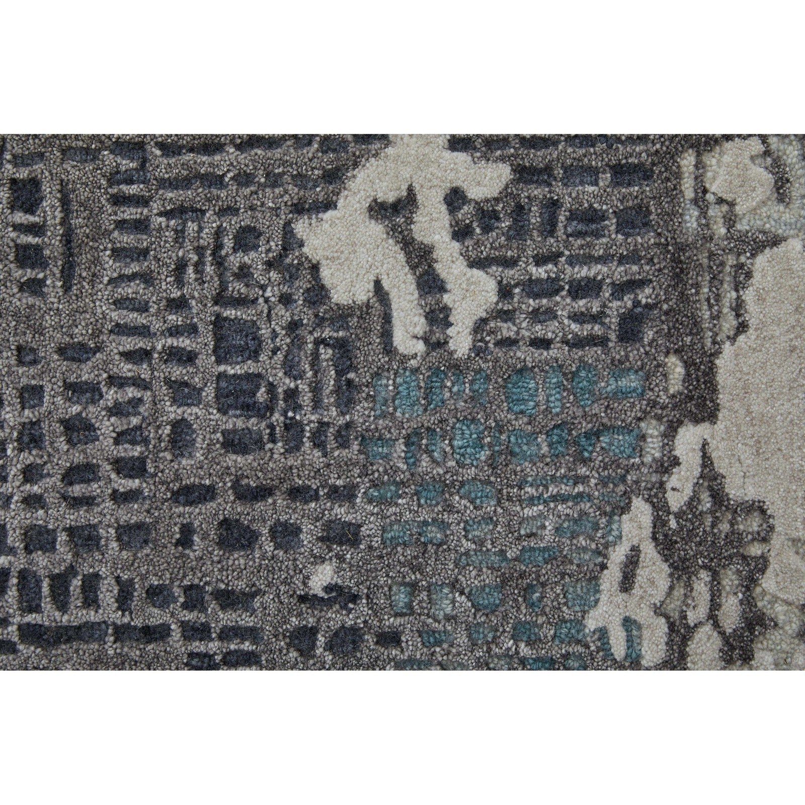 Feizy Zarah 8917F Modern Abstract Rug in Ivory/Gray/Blue - Image 8