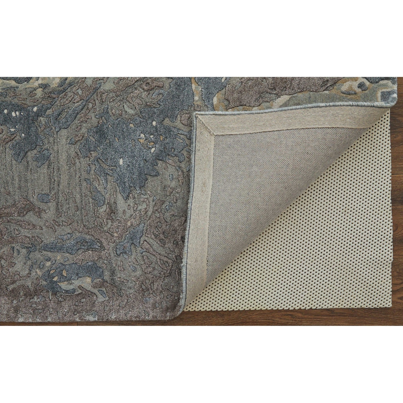 Feizy Zarah 8918F Modern Watercolor Rug in Blue/Taupe/Green - Image 7